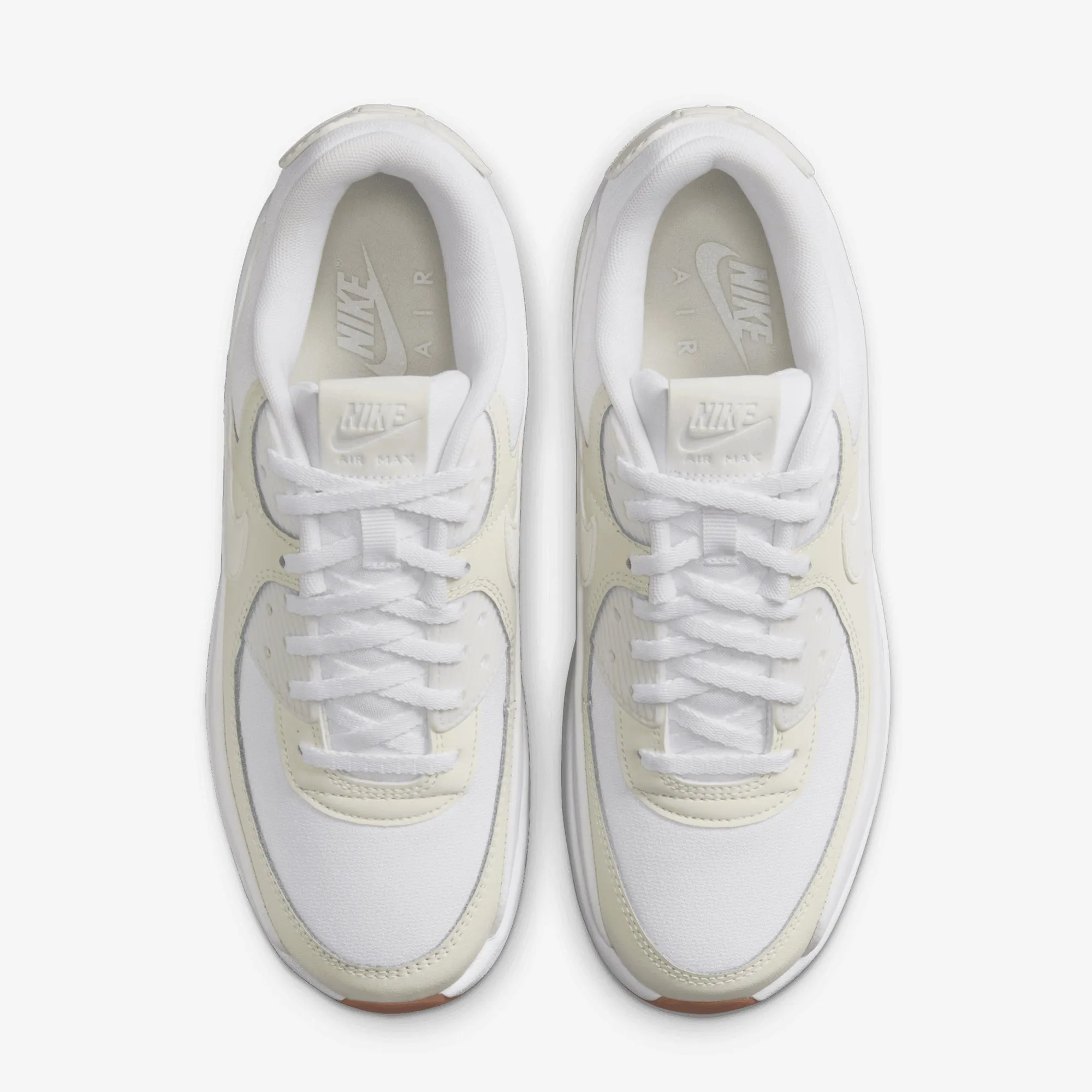 Nike | AIR MAX 90 LV8 { WHITE/SAIL-SOFT PEARL-PLATINUM TINT Cushioning Tech Breathable Upper Design