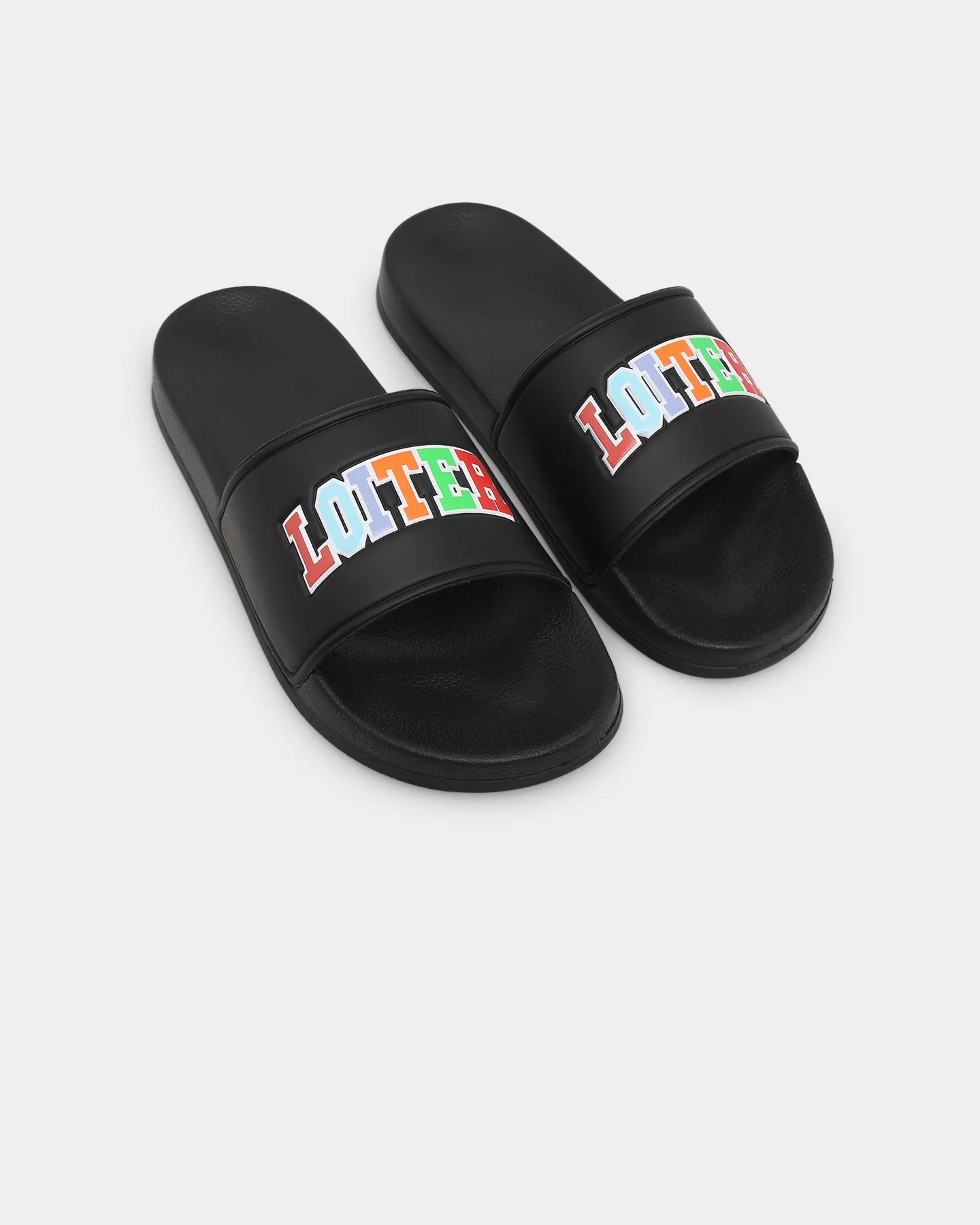 Loiter Arch Rainbow Slides Black/Multi-Coloured Comfort toe Wild Trek