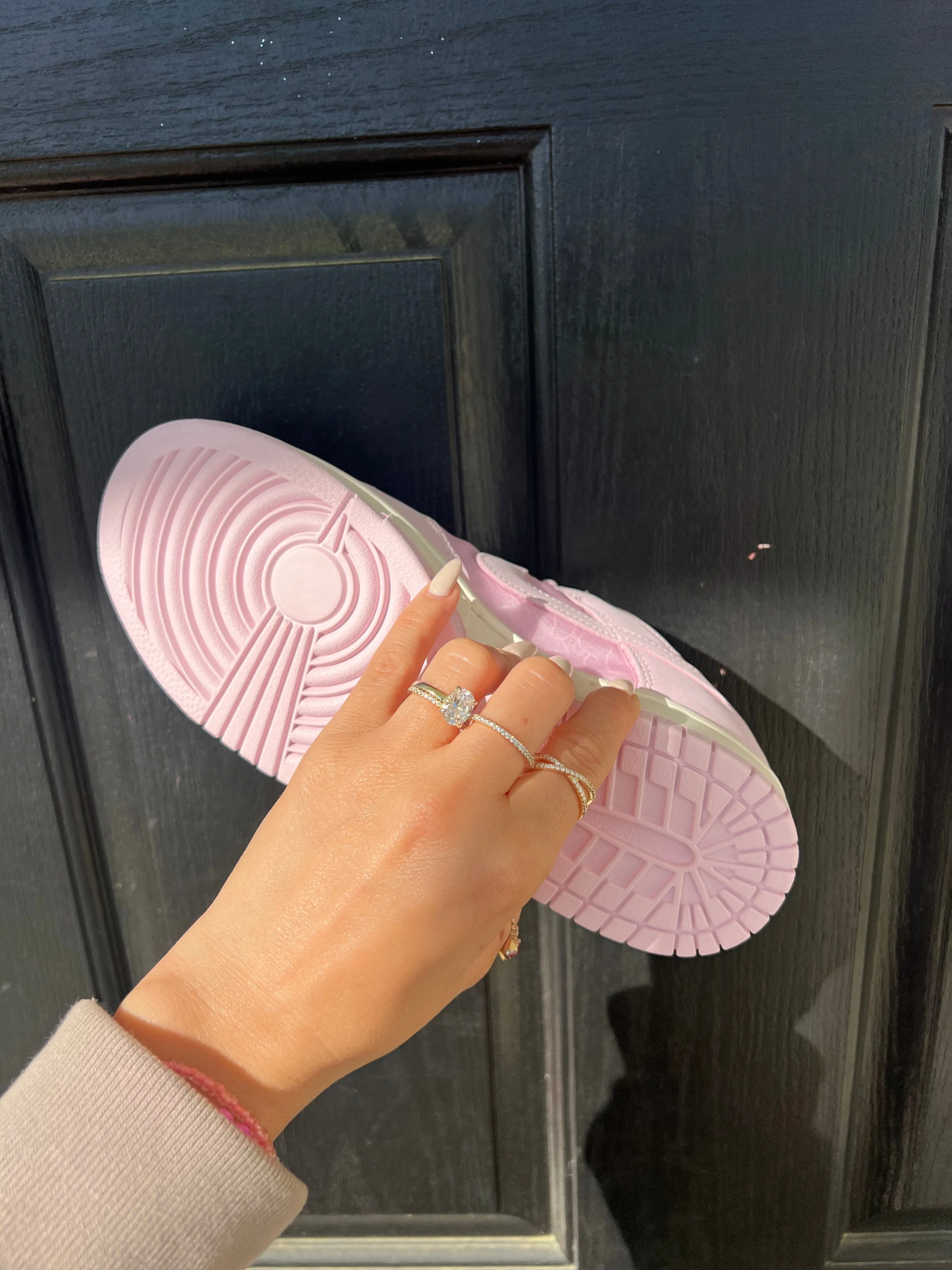 Pink Lace Special Edition Swarovski Womens Nike Dunk Shoes Mesh Flow