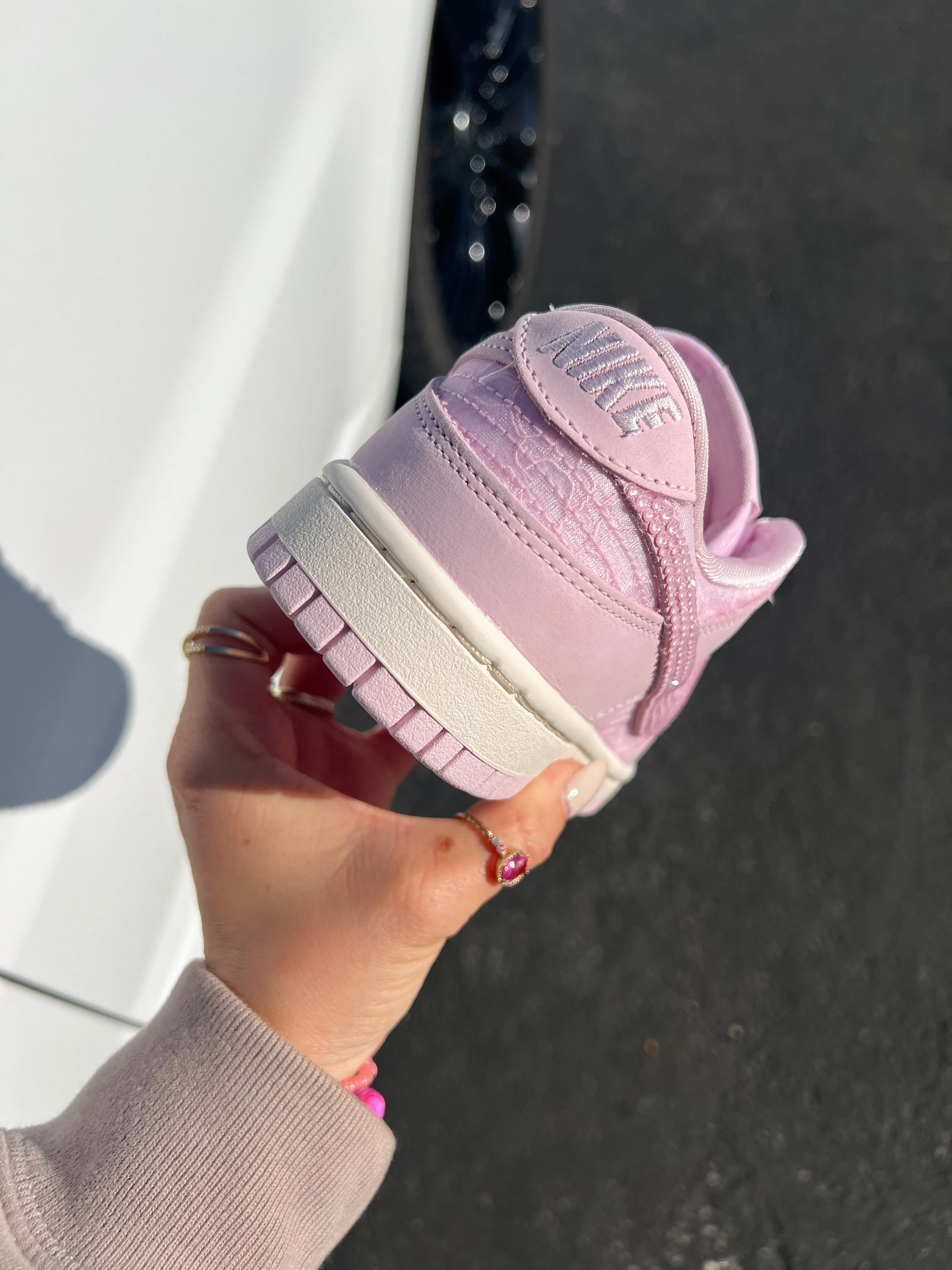 Pink Lace Special Edition Swarovski Womens Nike Dunk Shoes Urban Steps Effortless Walk