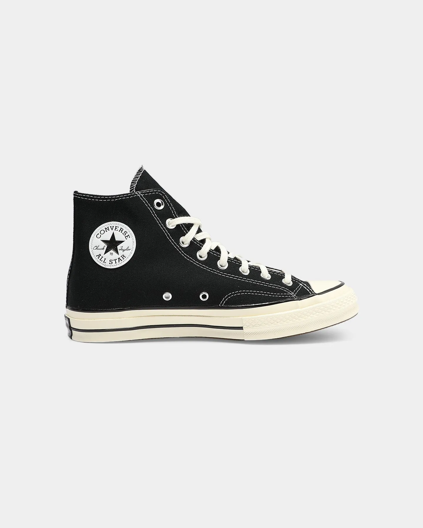 Converse Chuck Taylor All Star 70 HI Black/White Durable outsole Foot Glow