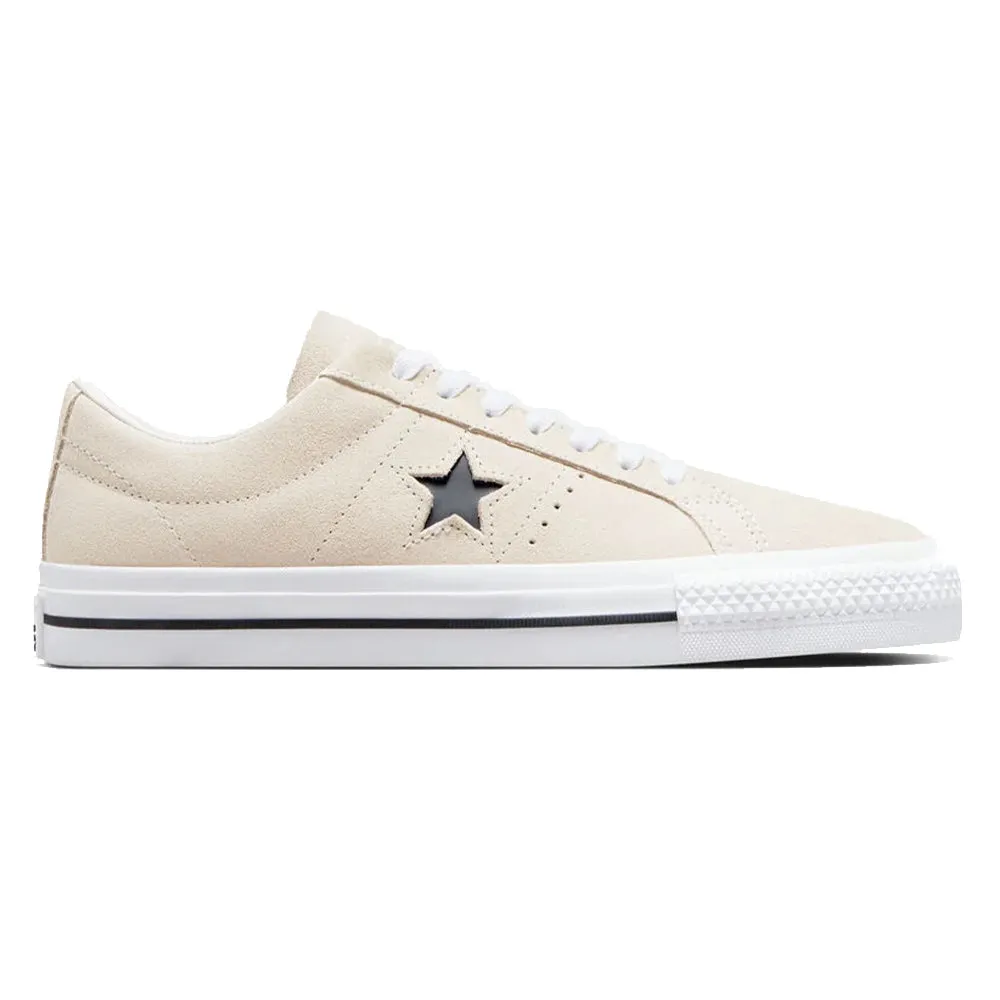 Converse Cons - One Star Pro Suede (Egret/White/Black) Elastic Band