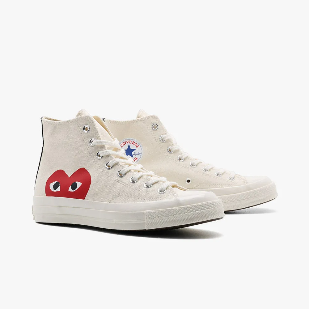 Converse x COMME des GAR?ONS PLAY Chuck Taylor Hi / Beige Contemporary Style