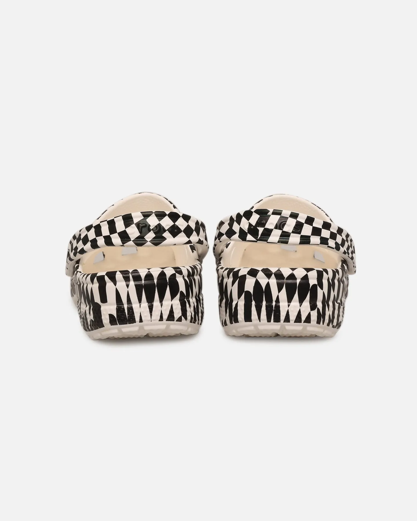 Crocs Class Warped Check Classic Clog White/Black mesh construction