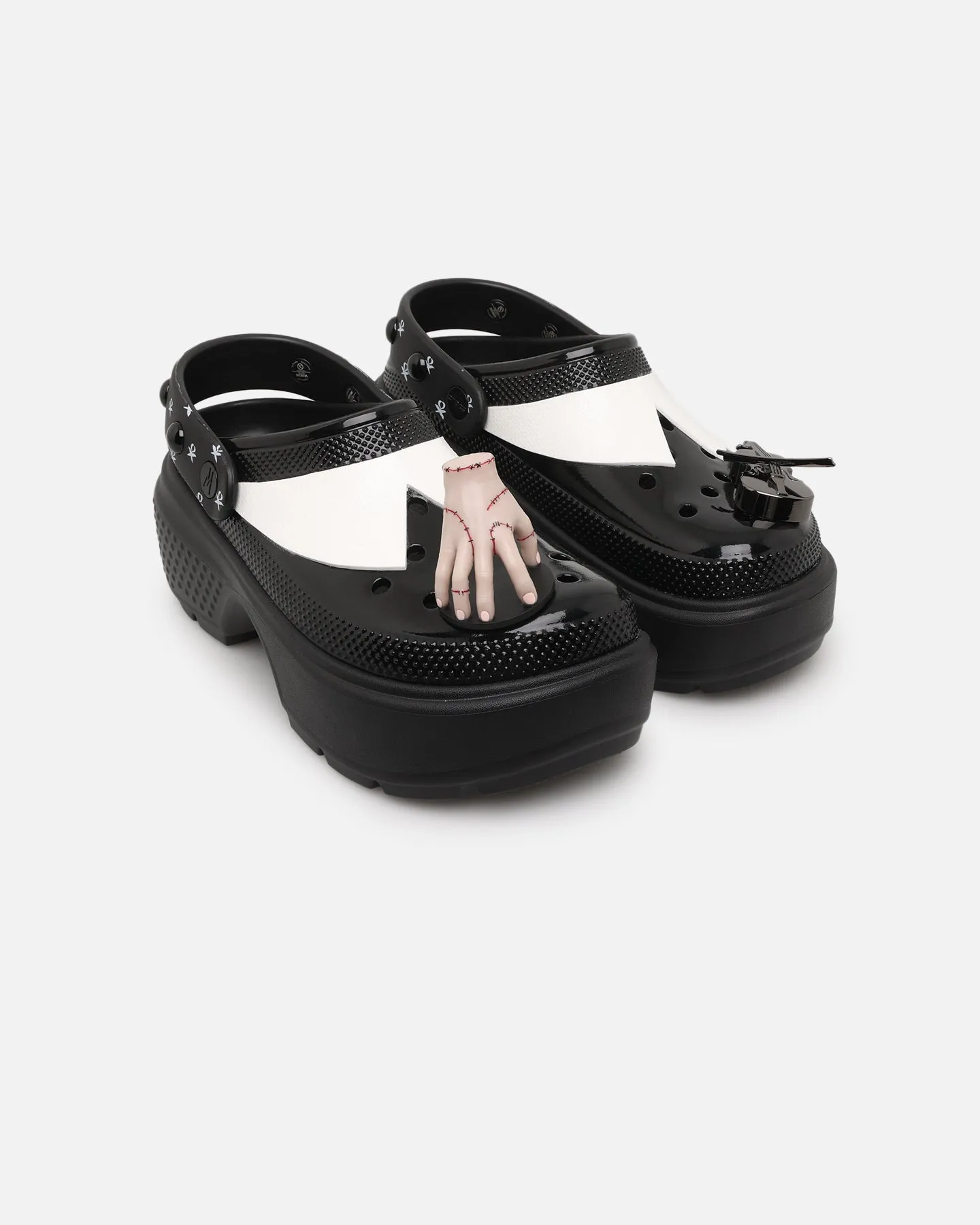 Crocs X Wednesday Addams Stomp Clog Black Petite Fit Comfort toe