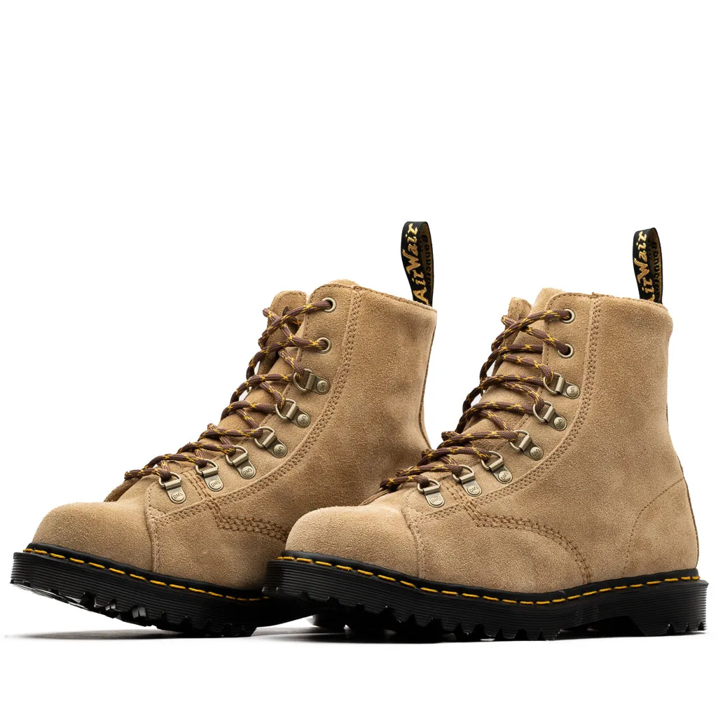 Dr. Martens Barton Suede Boots - Sand Comfort Lining Rainy Days Grey Storm