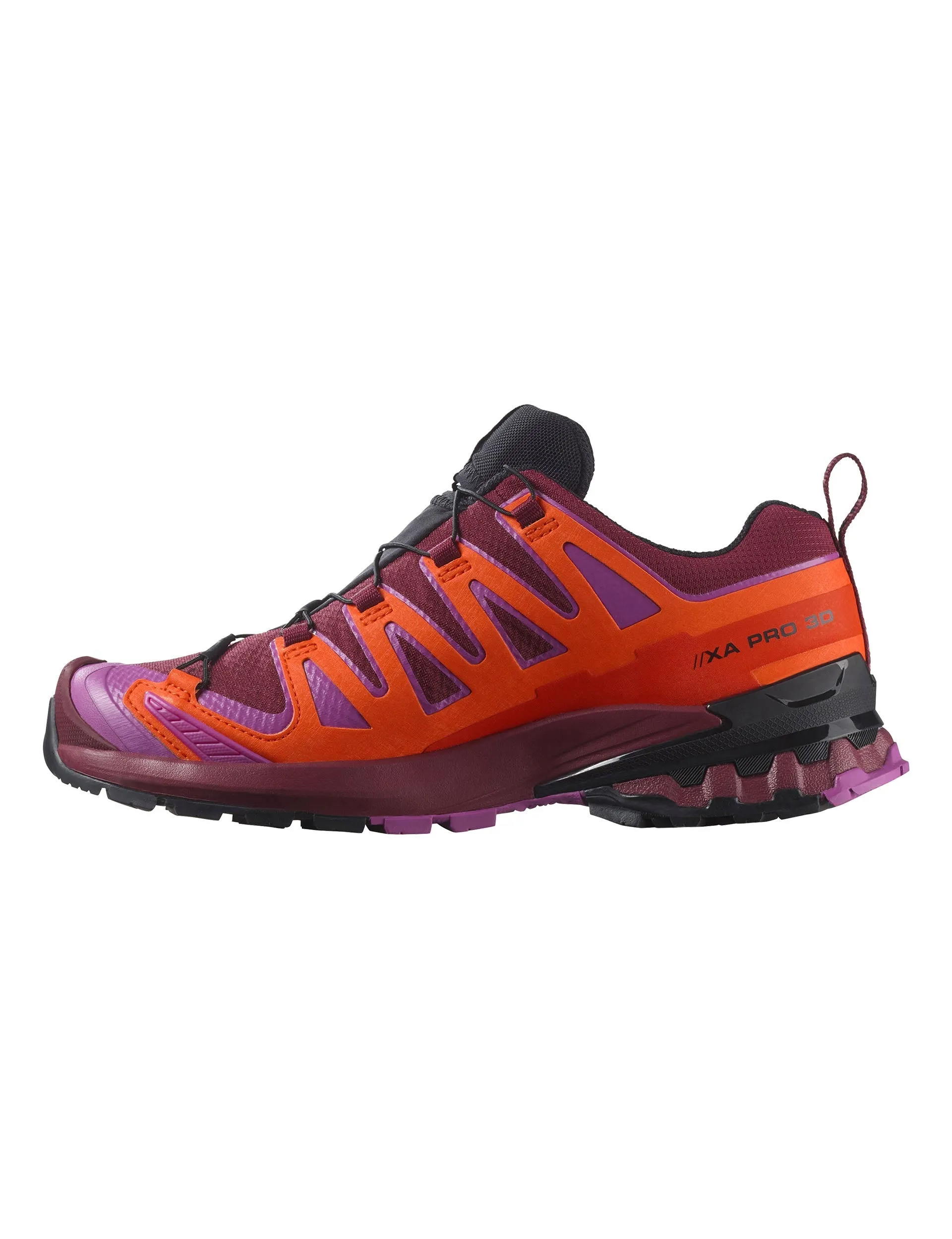 synthetic material road - to - trail running shoes XA Pro 3D V9 Gore-Tex - Tawny Port/Red Orange/Willowherb