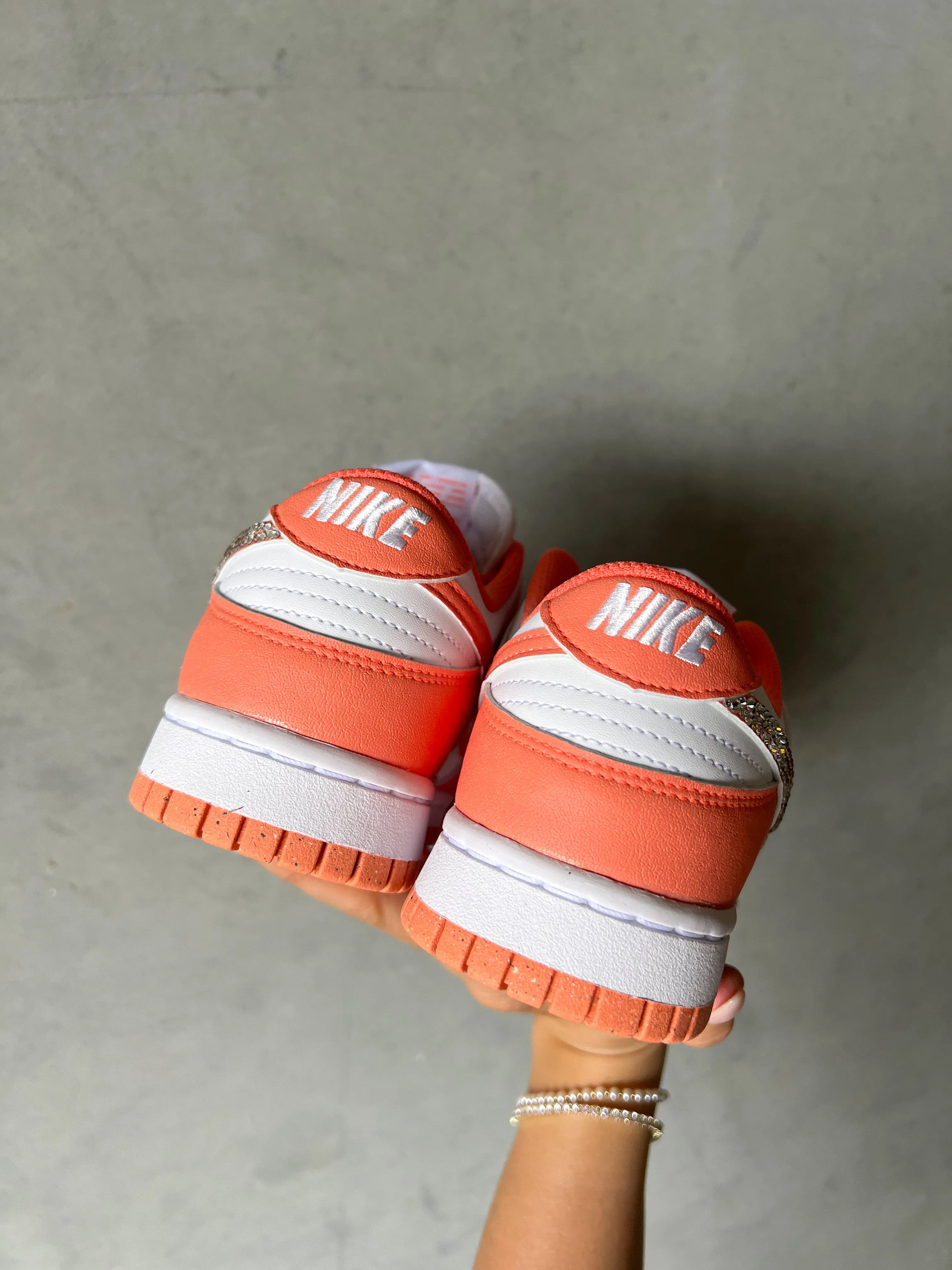 Mango Orange Swarovski Womens Nike Dunk Shoes Night Hike synthetic material