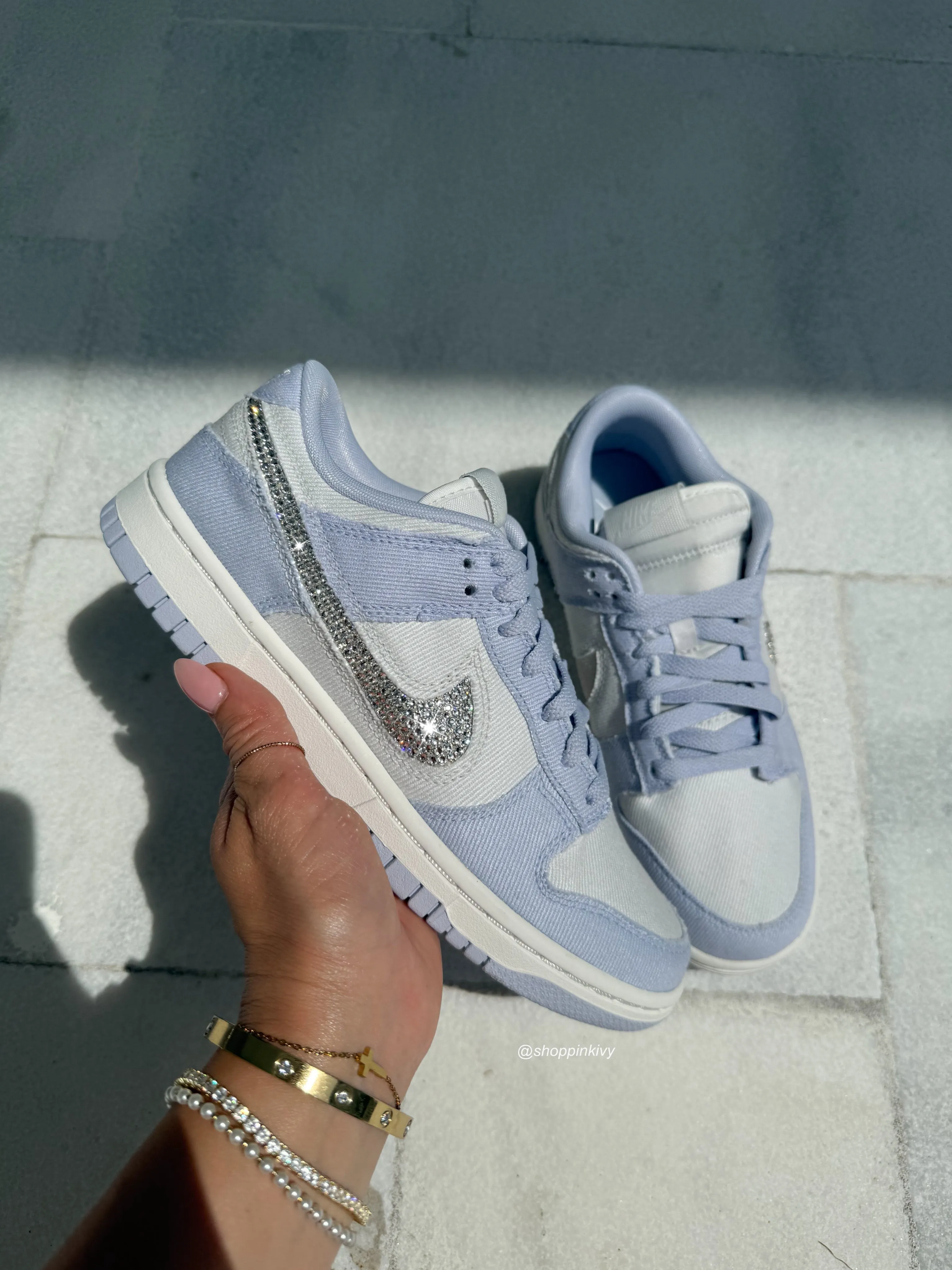 Trail Ease Denim Swarovski Womens Nike Dunk Shoes