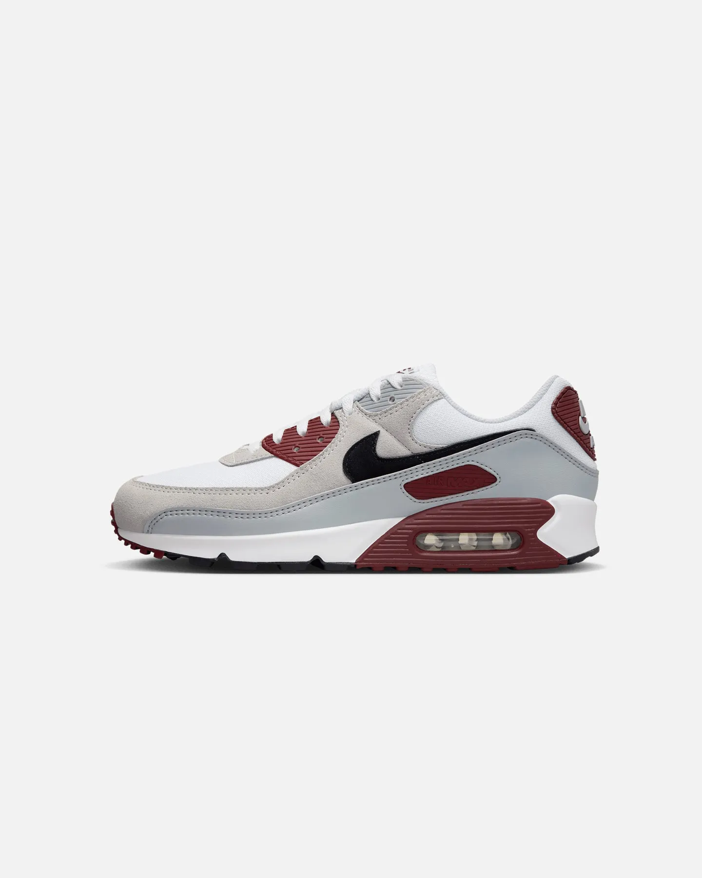 Nike Air Max 90 White/Black-Dark Team Red Durable Construction Pool Time