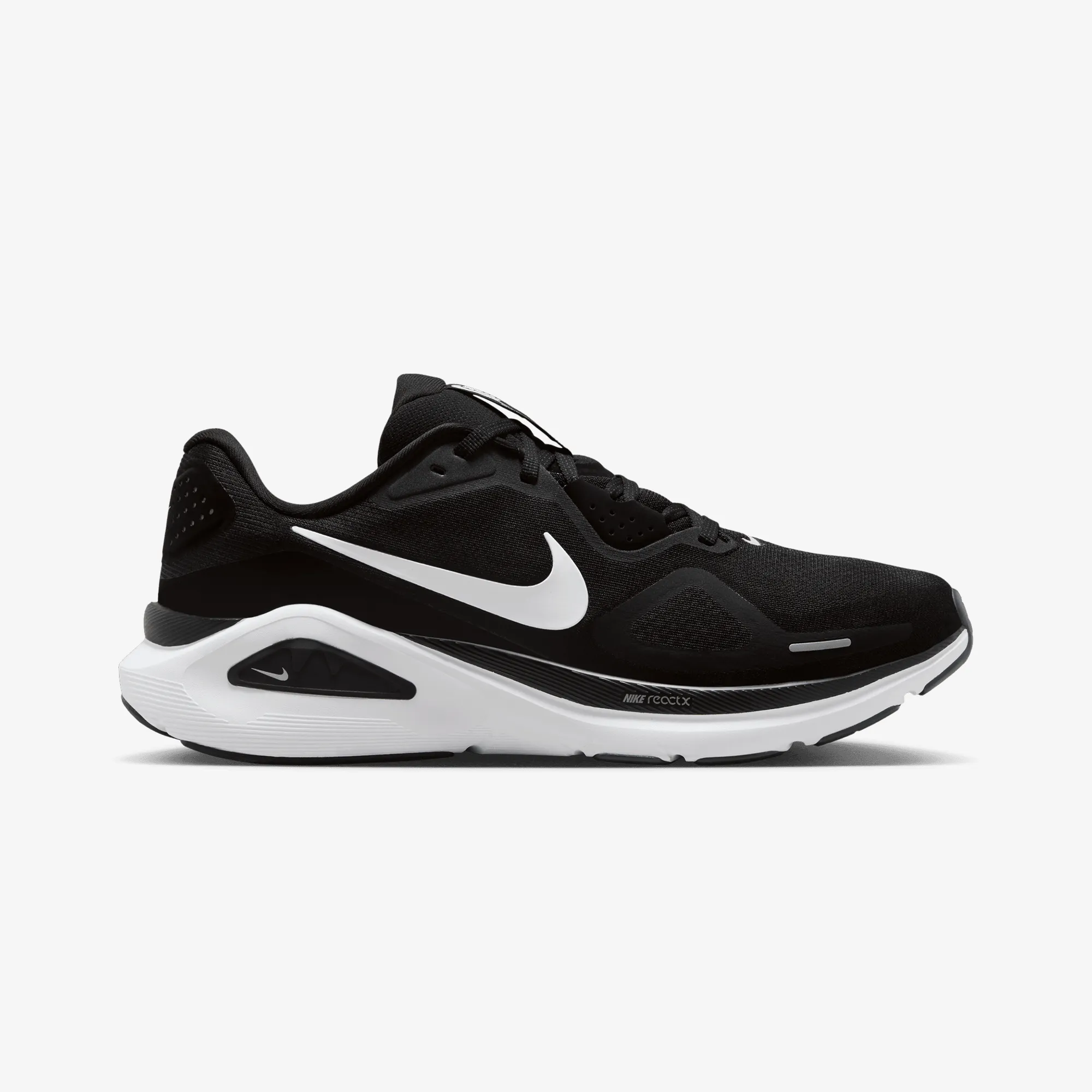 Nike | STRUCTURE 26 { BLACK/WHITE-COOL GREY-METALLIC SILVER Minimalist Stitching