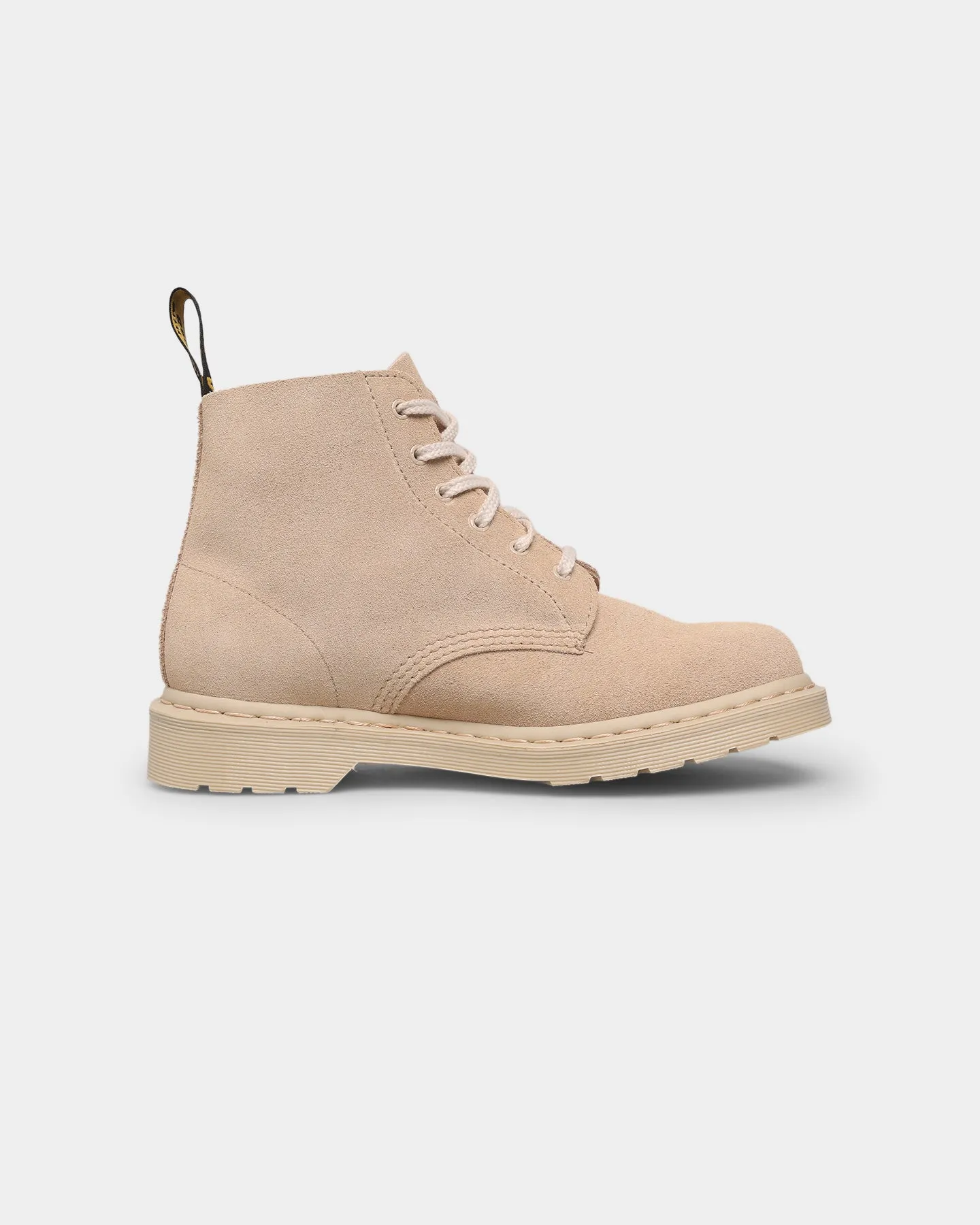 Comfortable Design Stretchable Dr. Martens 101 Mono 6 Eye Boot Sand E.H.Suede