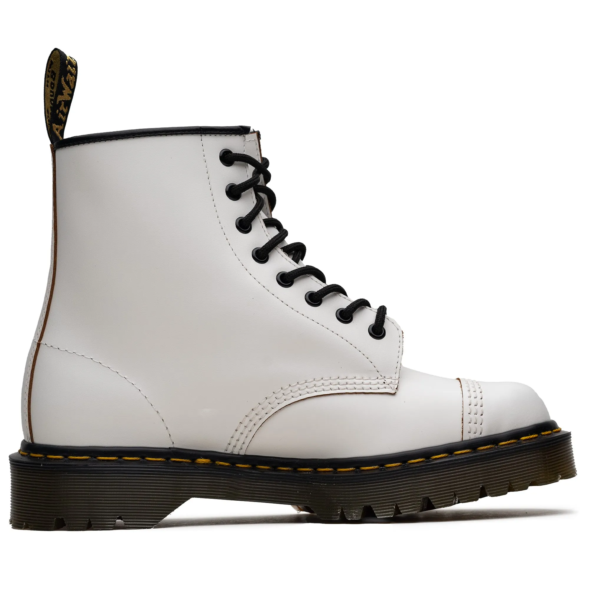 Padded Interior Night Travel High Traction Stylish Explorer Dr. Martens 1460 Bex Toe Cap - White Quilon