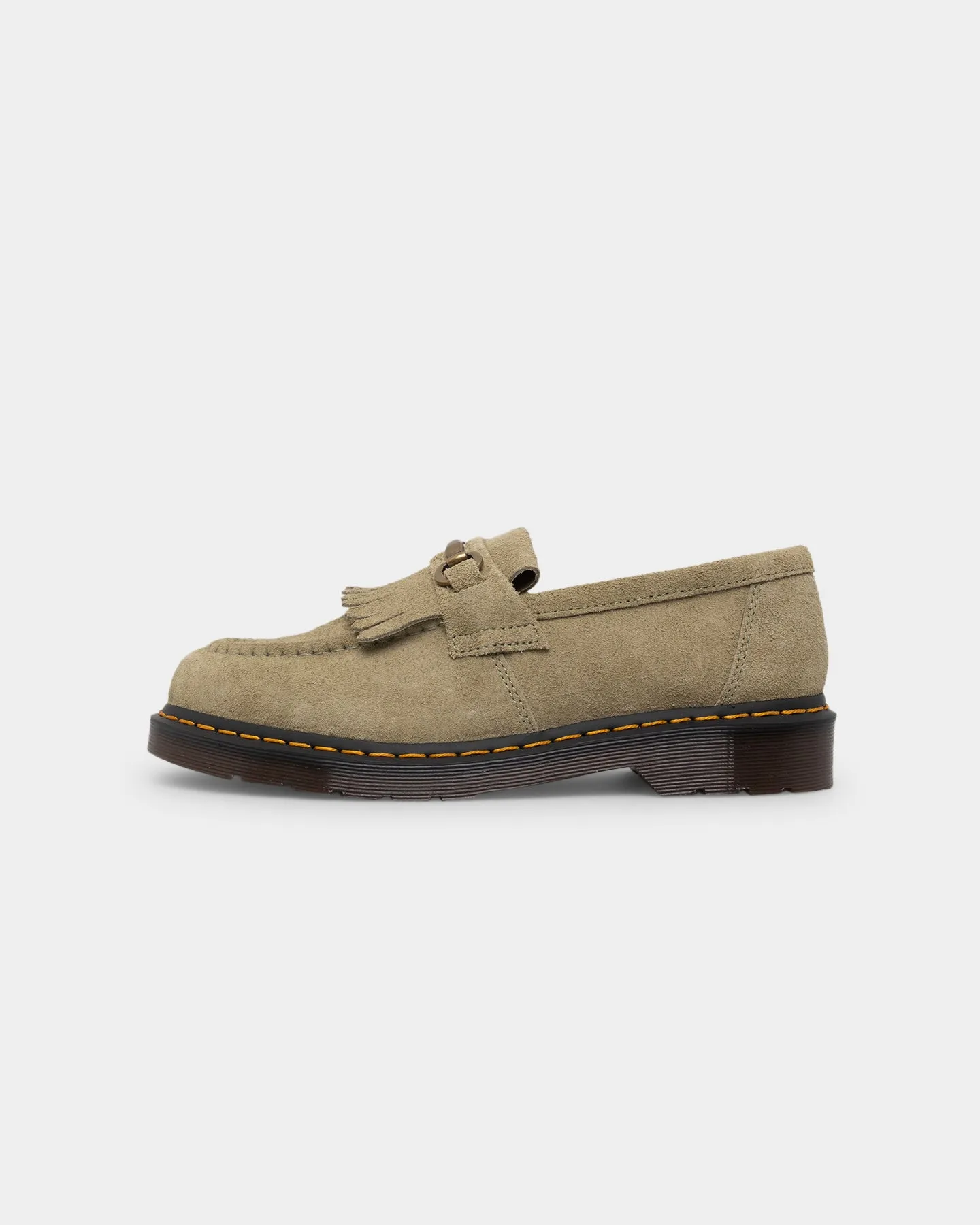 Morning Walk Teen Edge Dr Martens Adrian Snaffle Loafer Pale Olive Desert Oasis Suede