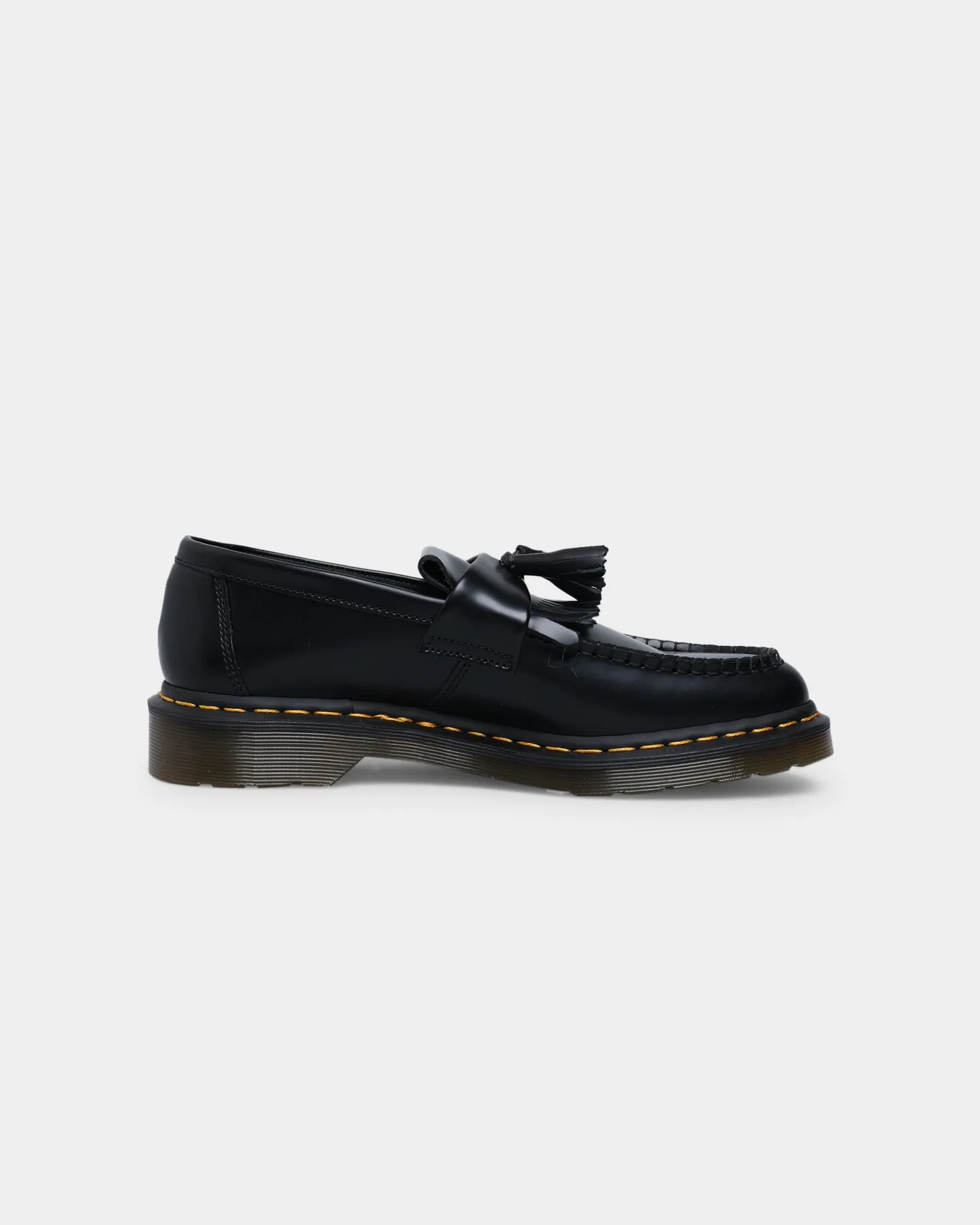 Dr. Martens Adrian Tassel Loafer Black Smooth Flexible Design Zip Up