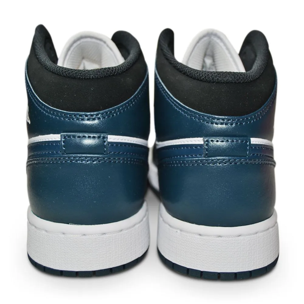 Nike Air Jordan 1 Mid - 554725 411- Armory Navy White Black Youth Game Ready