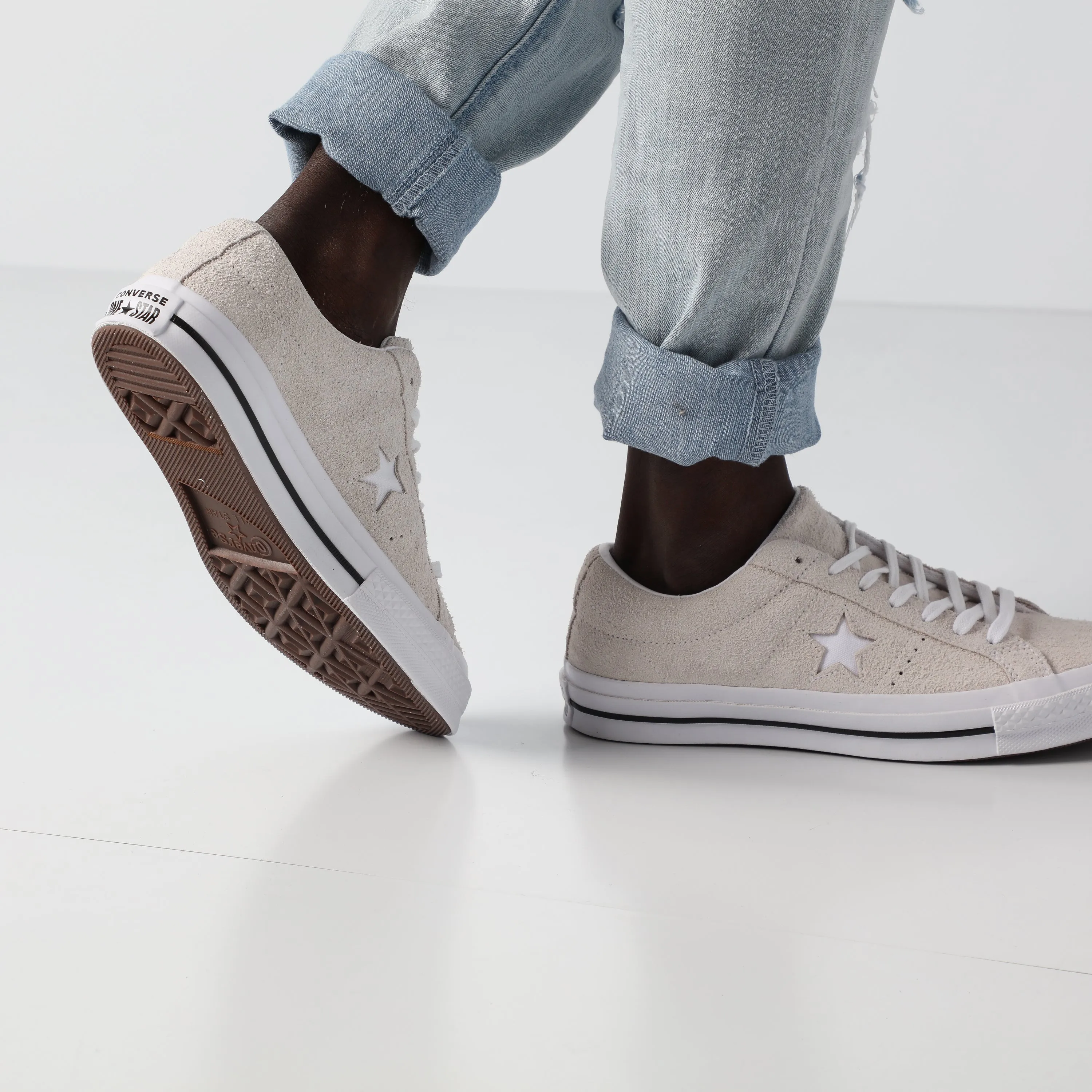 Converse One Star Vintage Suede Low White/Black Grip Hold Mesh