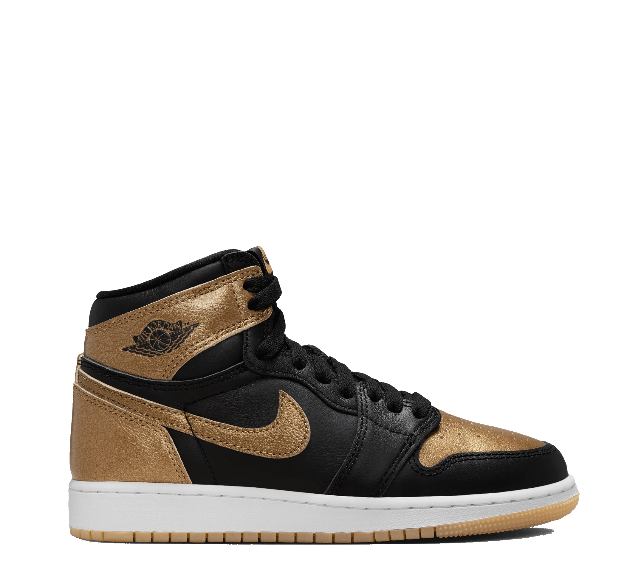 Air Jordan 1 Retro High OG "Black & Gold" [Grade School] Story Glow
