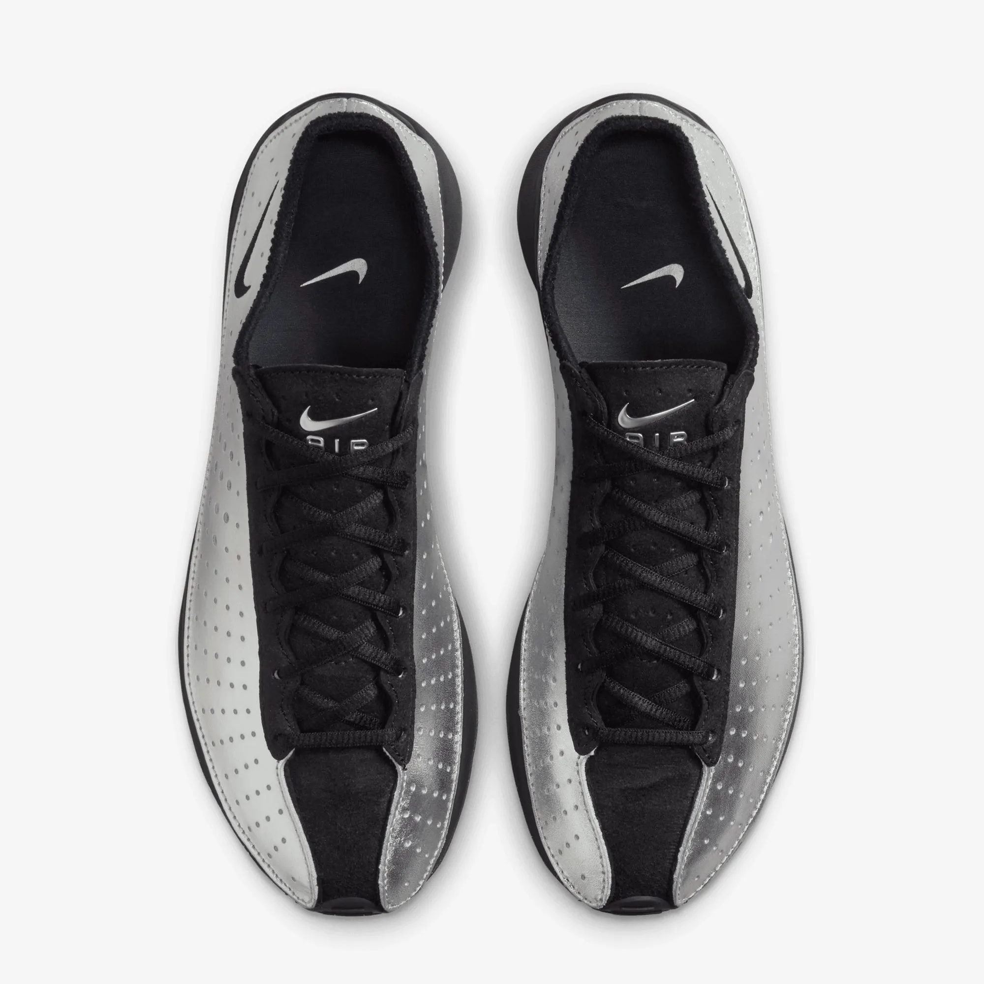 Nike | AIR SUPERFLY { METALLIC SILVER/BLACK-ANTHRACITE-VOLT Non Marking Soles Ventilated Footbed System