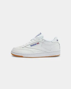 Reebok Club C 85 White/Royal/Gum Stretch Fabric Travel Light