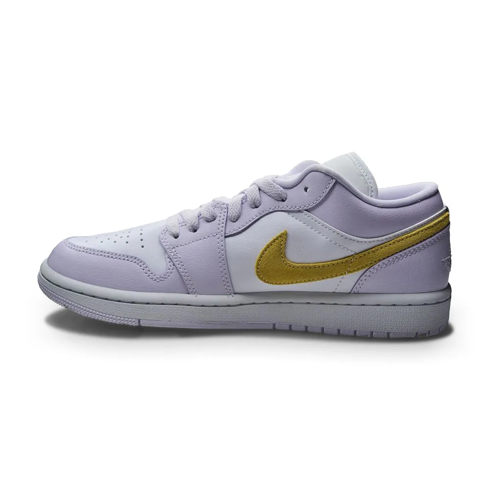Support Indoor Grip Women's Nike Air Jordan 1 Low - DC0774 501 - Barely Grape Lemon Wash White