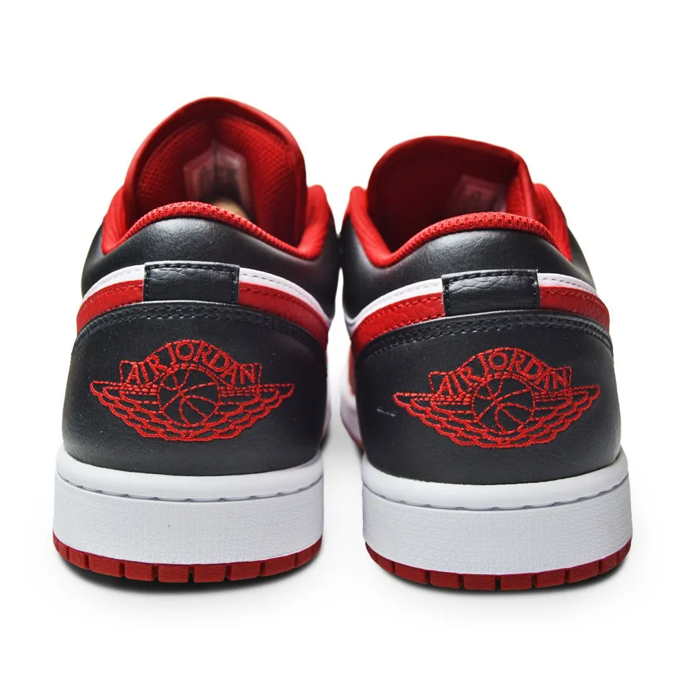 Flexible Forefoot Groove Hyper Elastic Tongue Mens Nike Air Jordan 1 Low "Bulls" - 553558 163 - White Gym Red Black