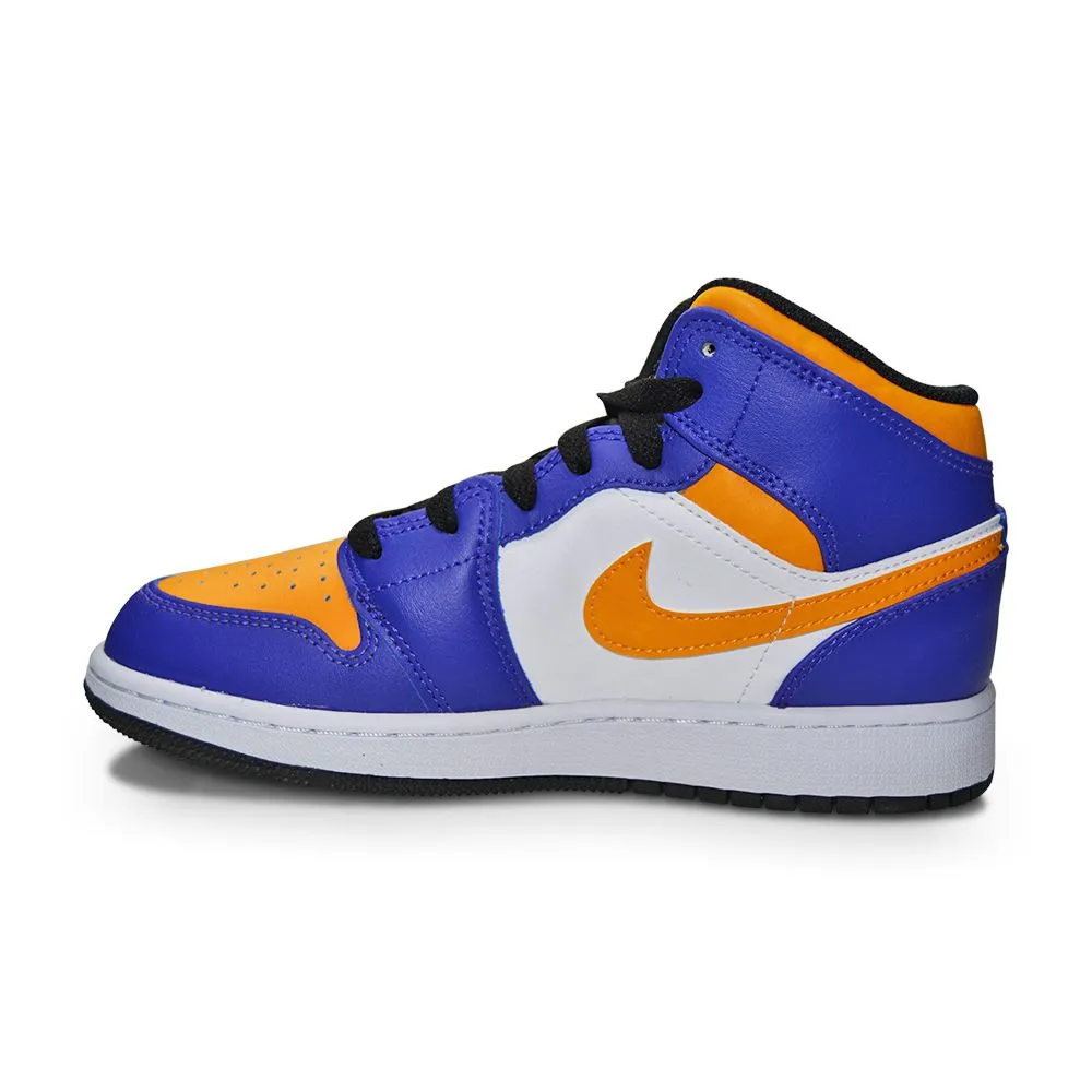 Multi Directional Seamless Inner Construction Nike Air Jordan 1 Mid (GS) 'Lakers'