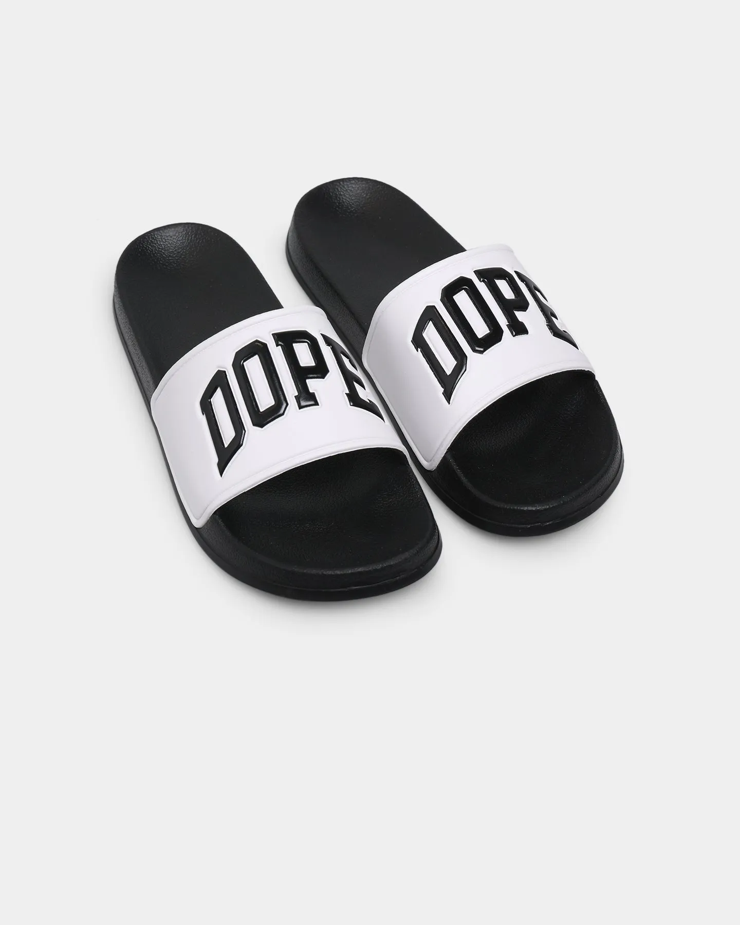 Dope Slides White/Black Padded Comfort Cold Weather