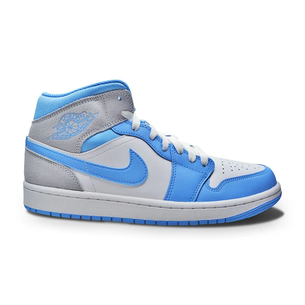 Mens Nike Air Jordan 1 Mid SE - DX9276 100  - White University Blue High Top Design