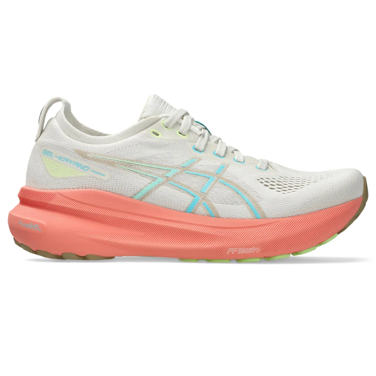WOMEN'S KAYANO 31 - B - 200 BIRCH/ENERGY AQUA Low Profile
