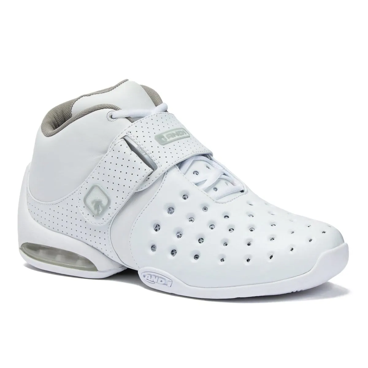And-1 Men's Chose One Triple White Basketball Shoes KnittedUpper