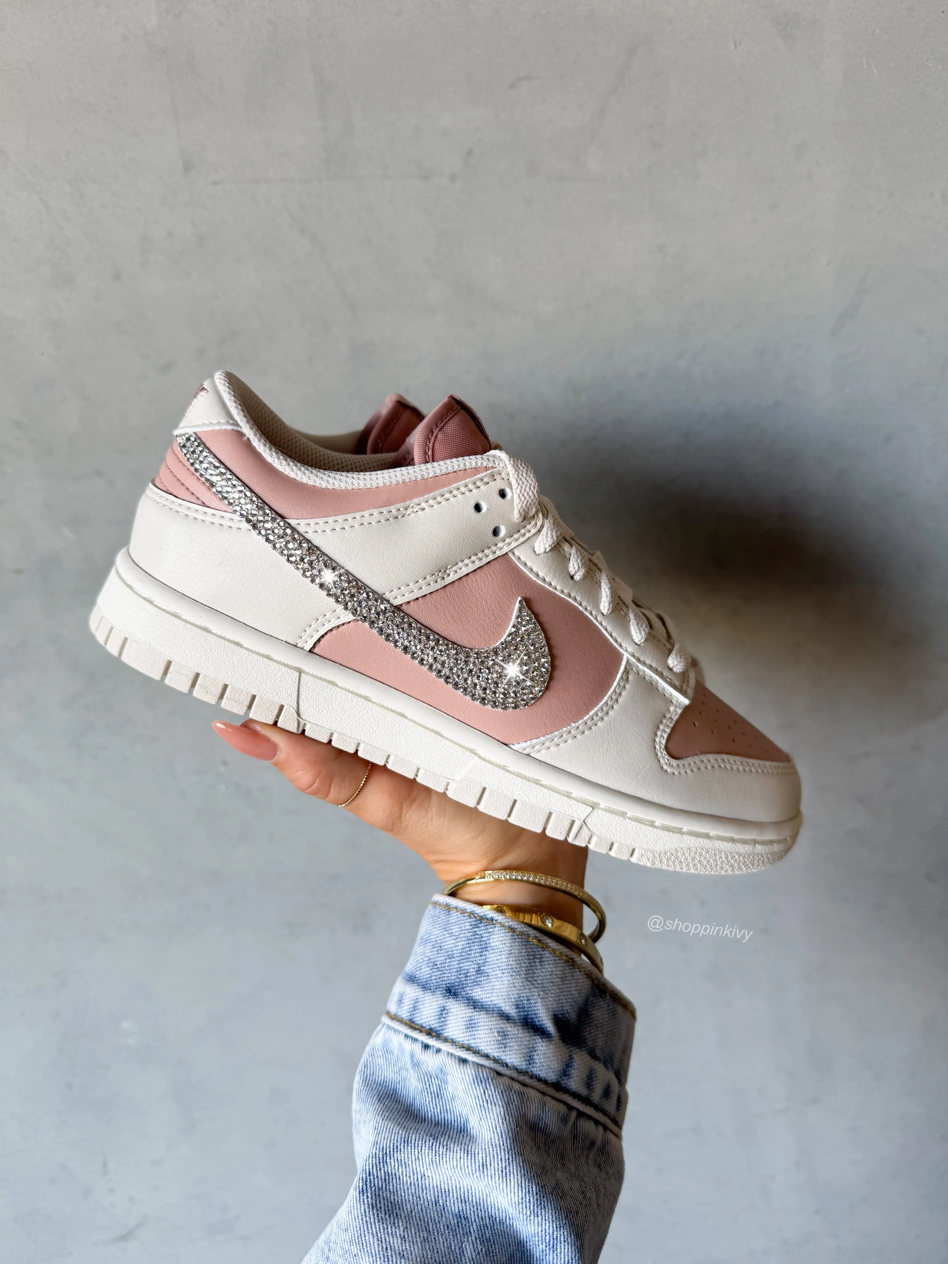 Cloud Comfort Urban Pulse ?NEW INTRO PRICE?Neutral Blush Swarovski Womens Nike Dunk Shoes