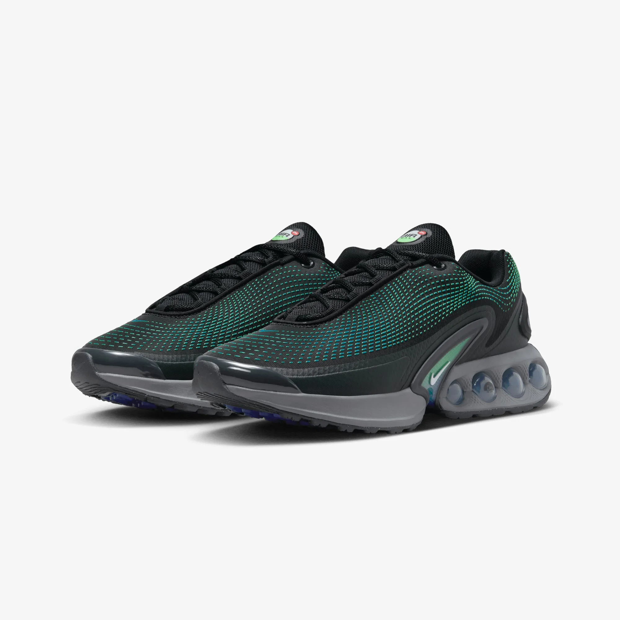 Nike | AIR MAX DN  { BLACK/WHITE-HYPER COBALT-RAGE GREEN Timeless Support