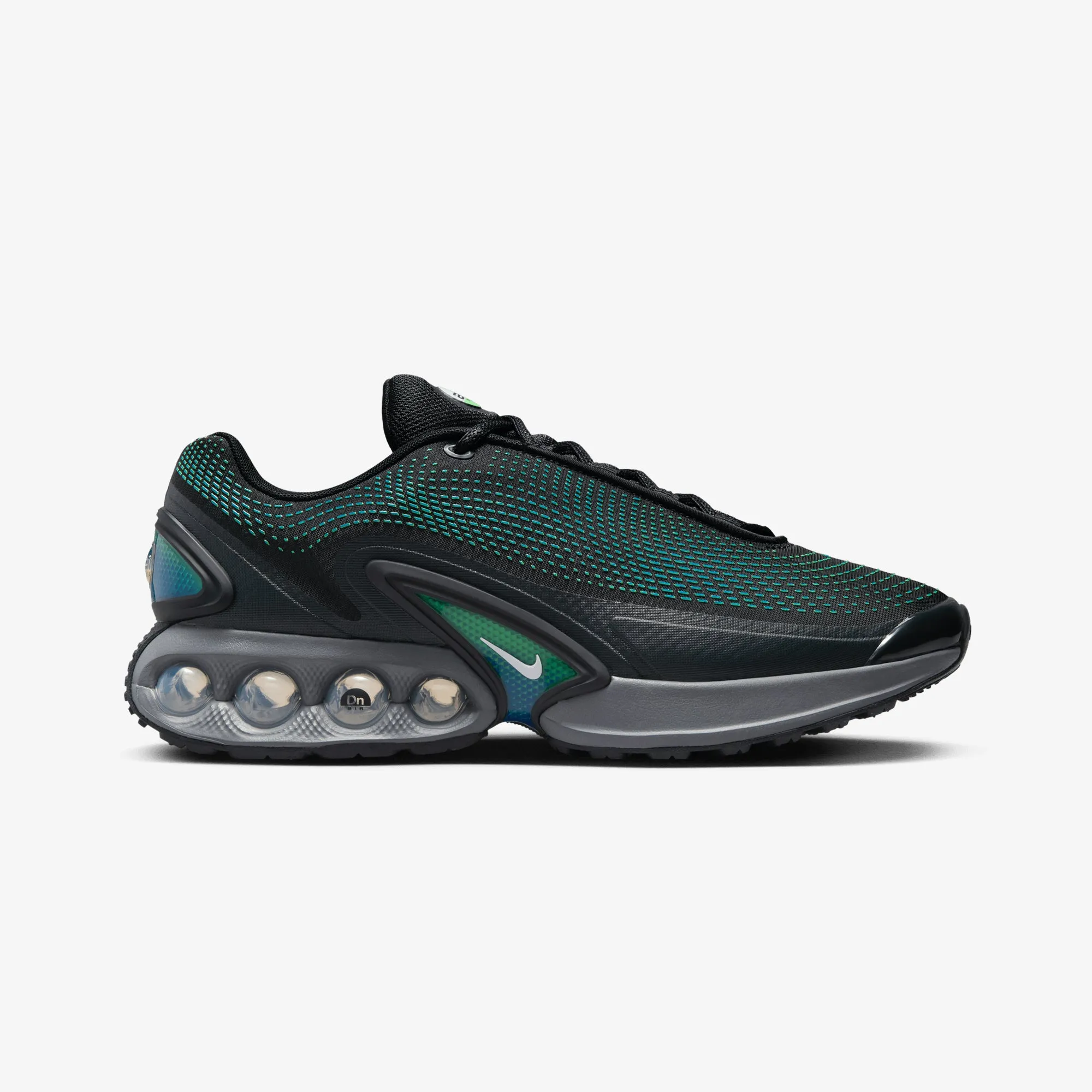 Comfort Driven Nike | AIR MAX DN  { BLACK/WHITE-HYPER COBALT-RAGE GREEN