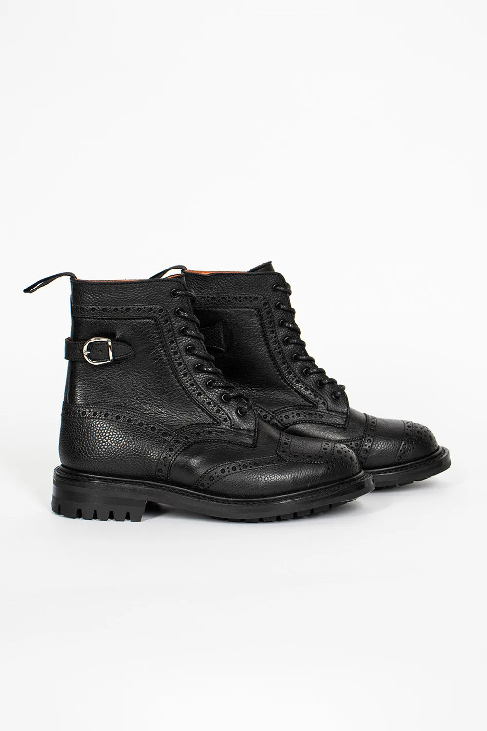Maria Brogue Boots Black Digital Run