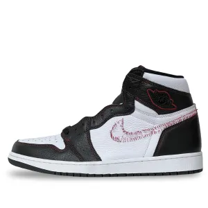 Nike Air Jordan 1 High Defiant White Black Tour Yellow Durable Material Cross Training Sneakers