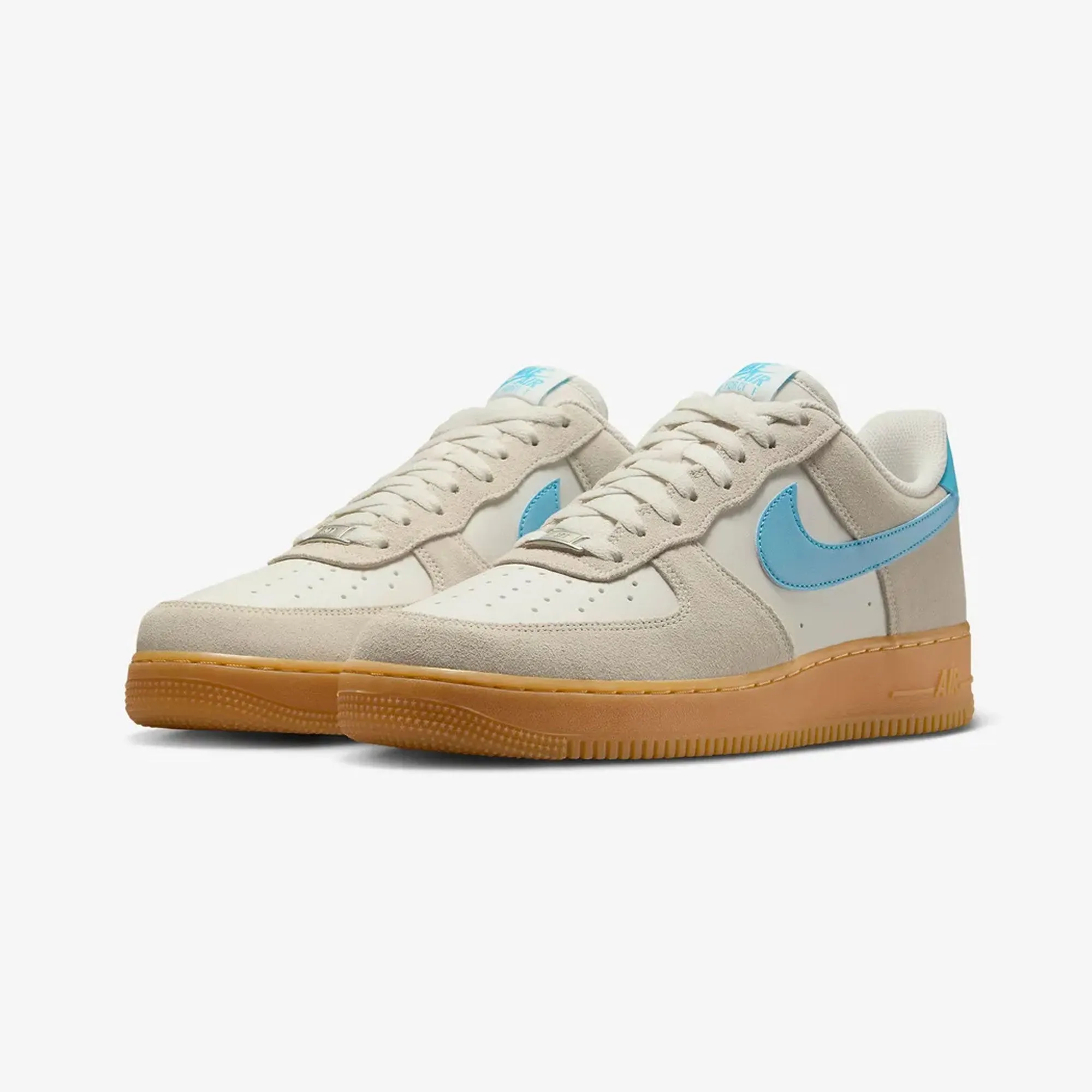 NIKE | AIR FORCE 1 '07 LV8 { PHANTOM/BALTIC BLUE-GUM YELLOW Urban indoor activity