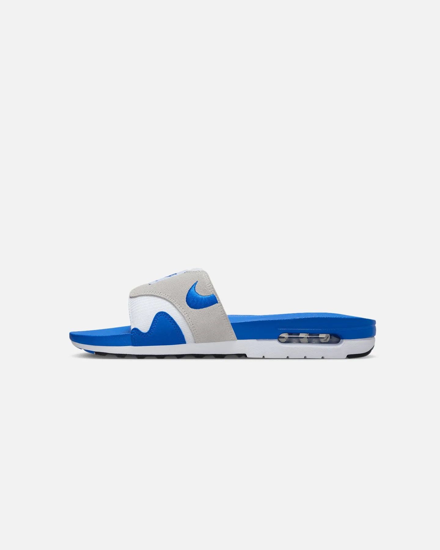 Comfort Wedge Petite Fit Nike Air Max 1 Slides White/Royal Blue