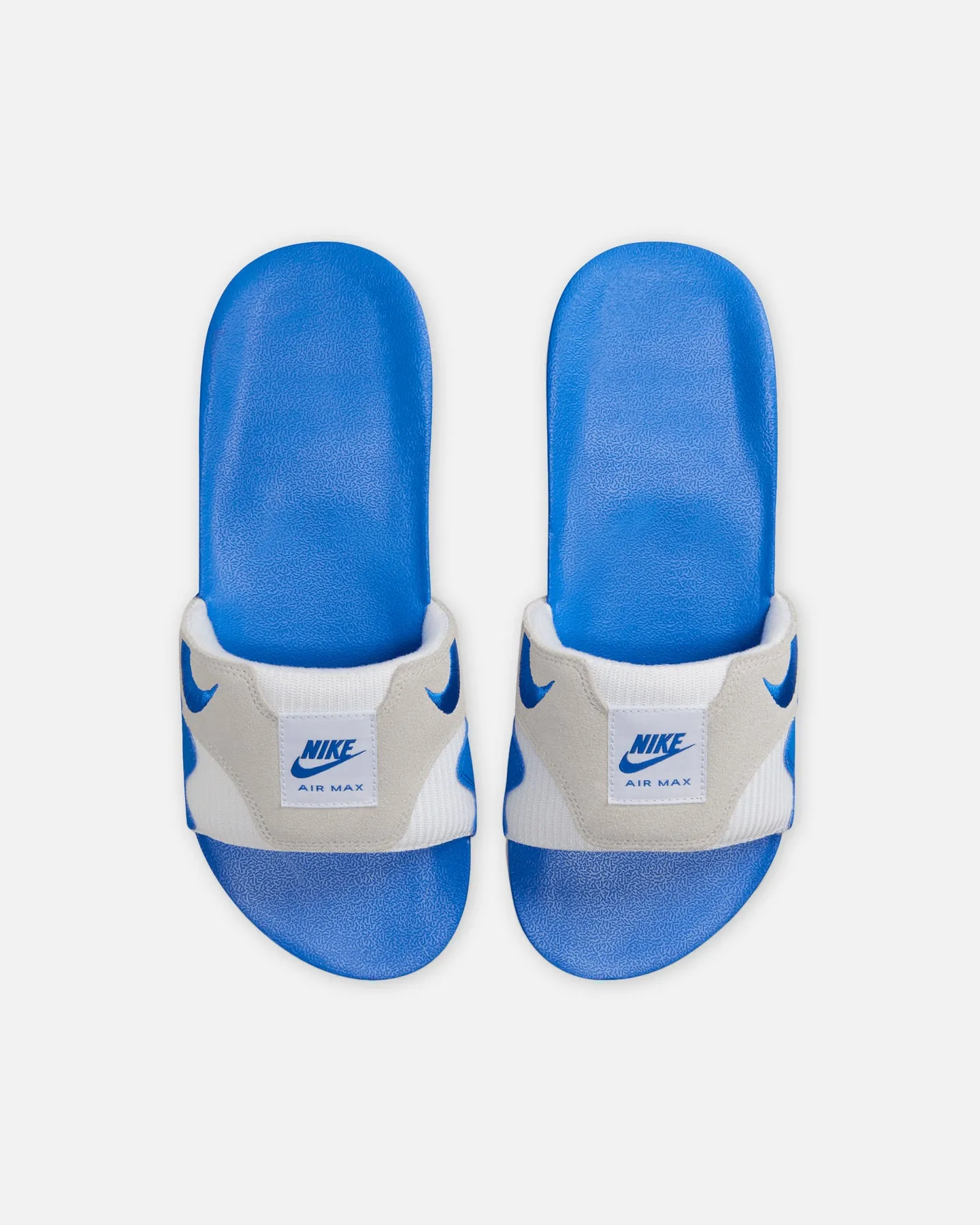 Nike Air Max 1 Slides White/Royal Blue City Pace Gym Quick