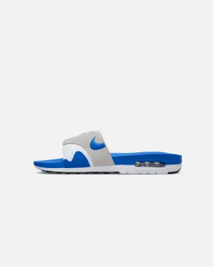 Comfort Wedge Petite Fit Nike Air Max 1 Slides White/Royal Blue