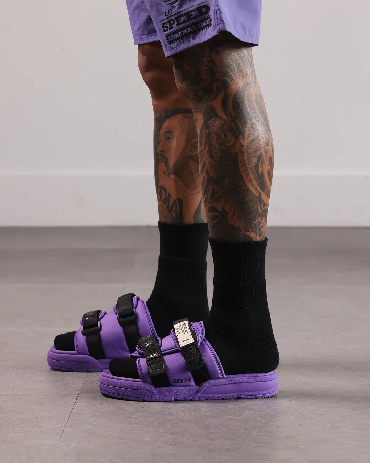 Seichi X Loiter Koyo Slides Purple/Black Style Pop Work Base