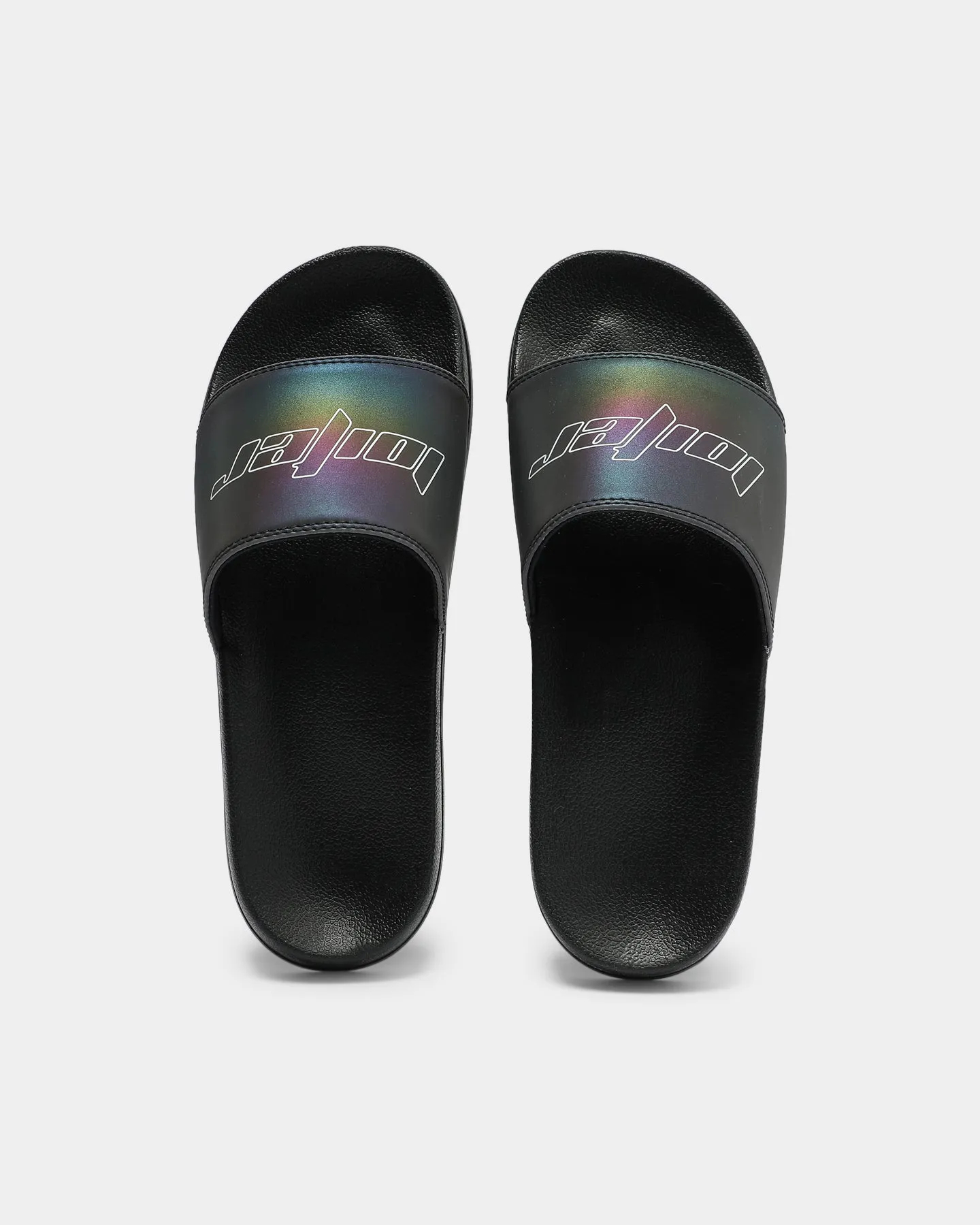Loiter Reflective Slide Black/Rainbow Reflective Spanish Bold