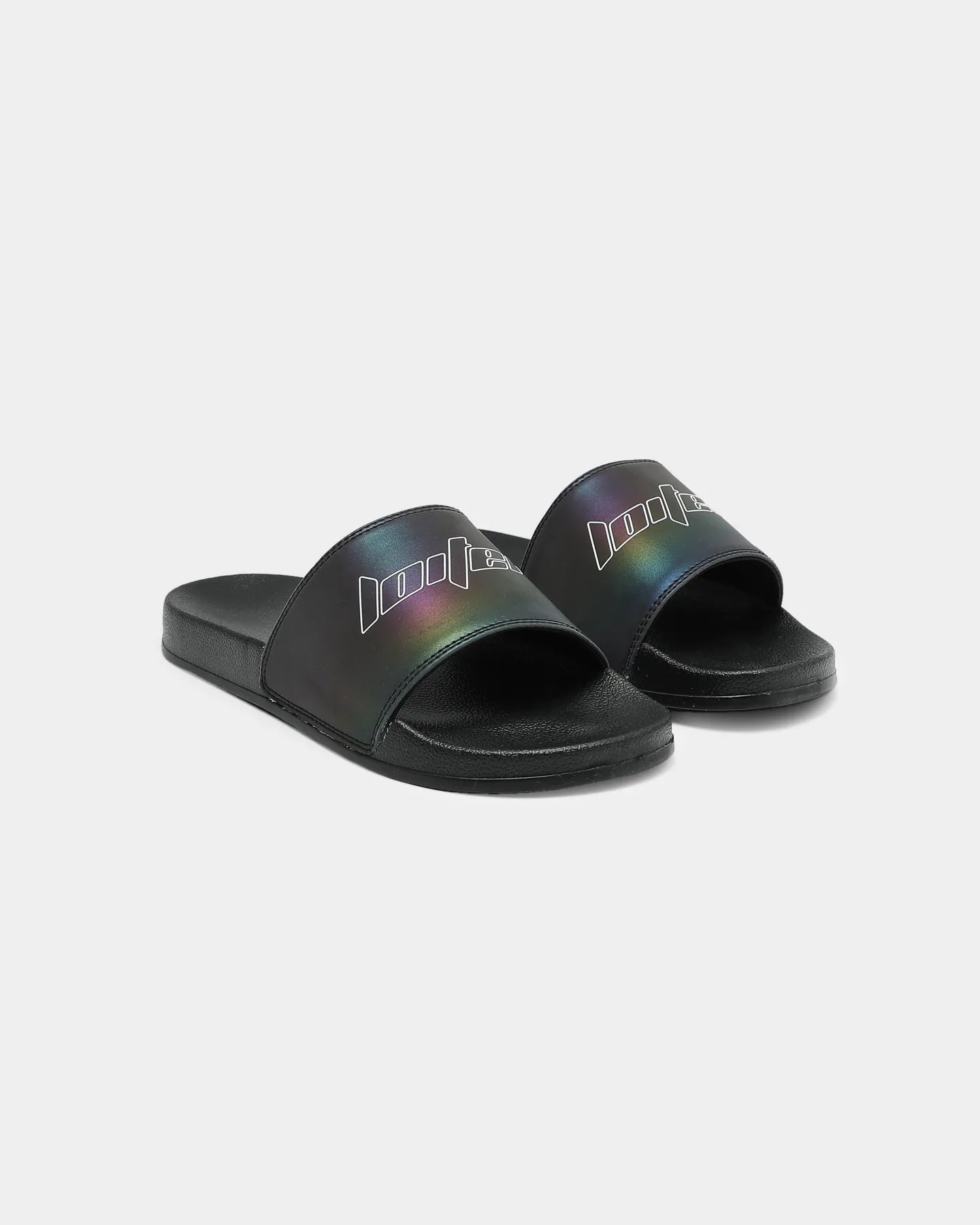 Loiter Reflective Slide Black/Rainbow Reflective Core Support