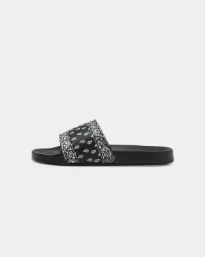 Bold Neon Goat Crew Bandana Slide Black/White
