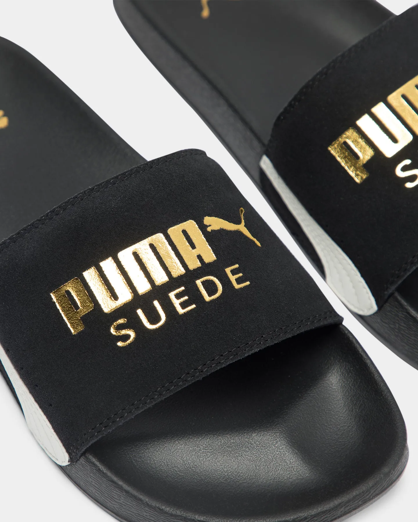 Puma Leadcat FTR Suede Classic Slide Black Suede Breathable Indoor Fitness