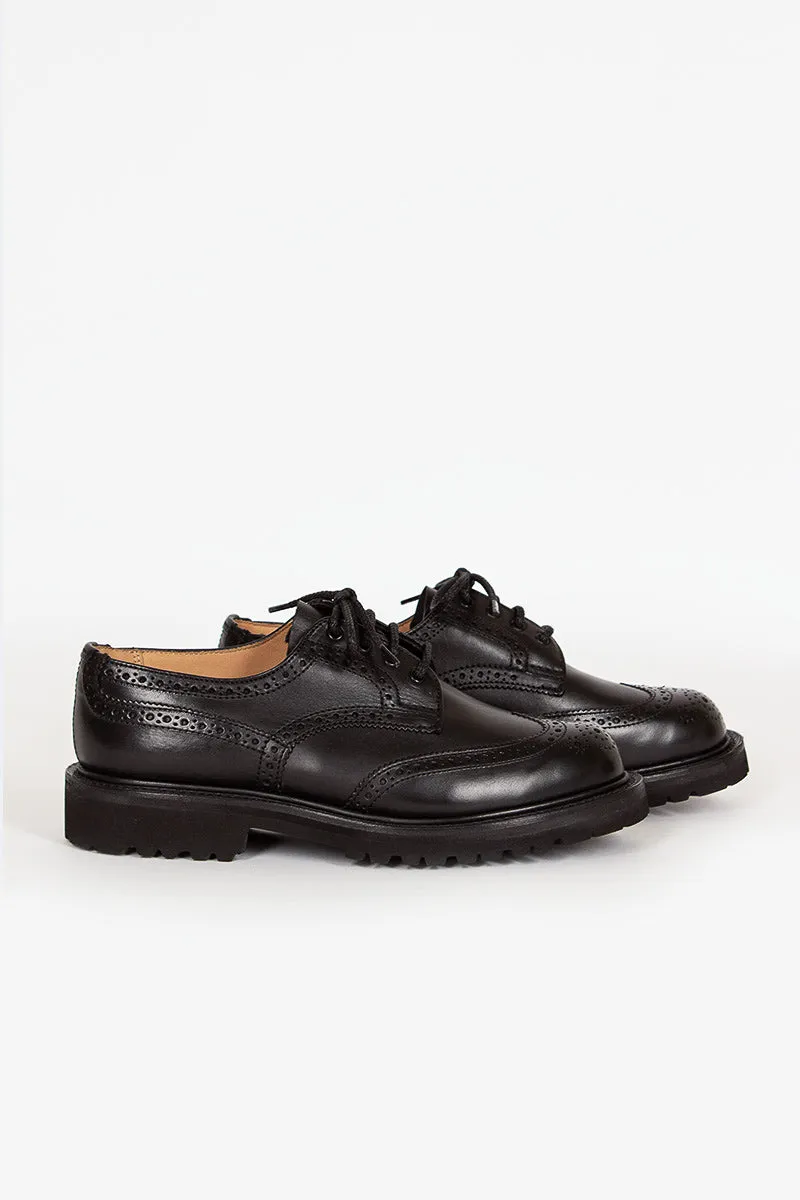 Anne Leather Brogue Black Ventilated Mesh Sunny Walks Dual Tone