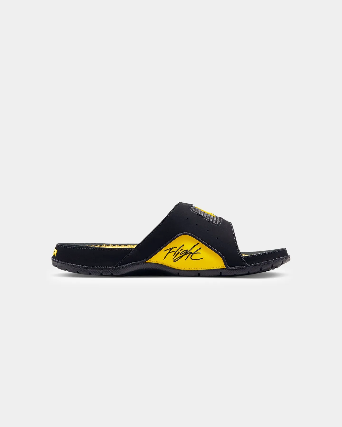 Jordan Hydro 4 Retro Black/Tour Yellow Ventilated Mesh Cold Weather