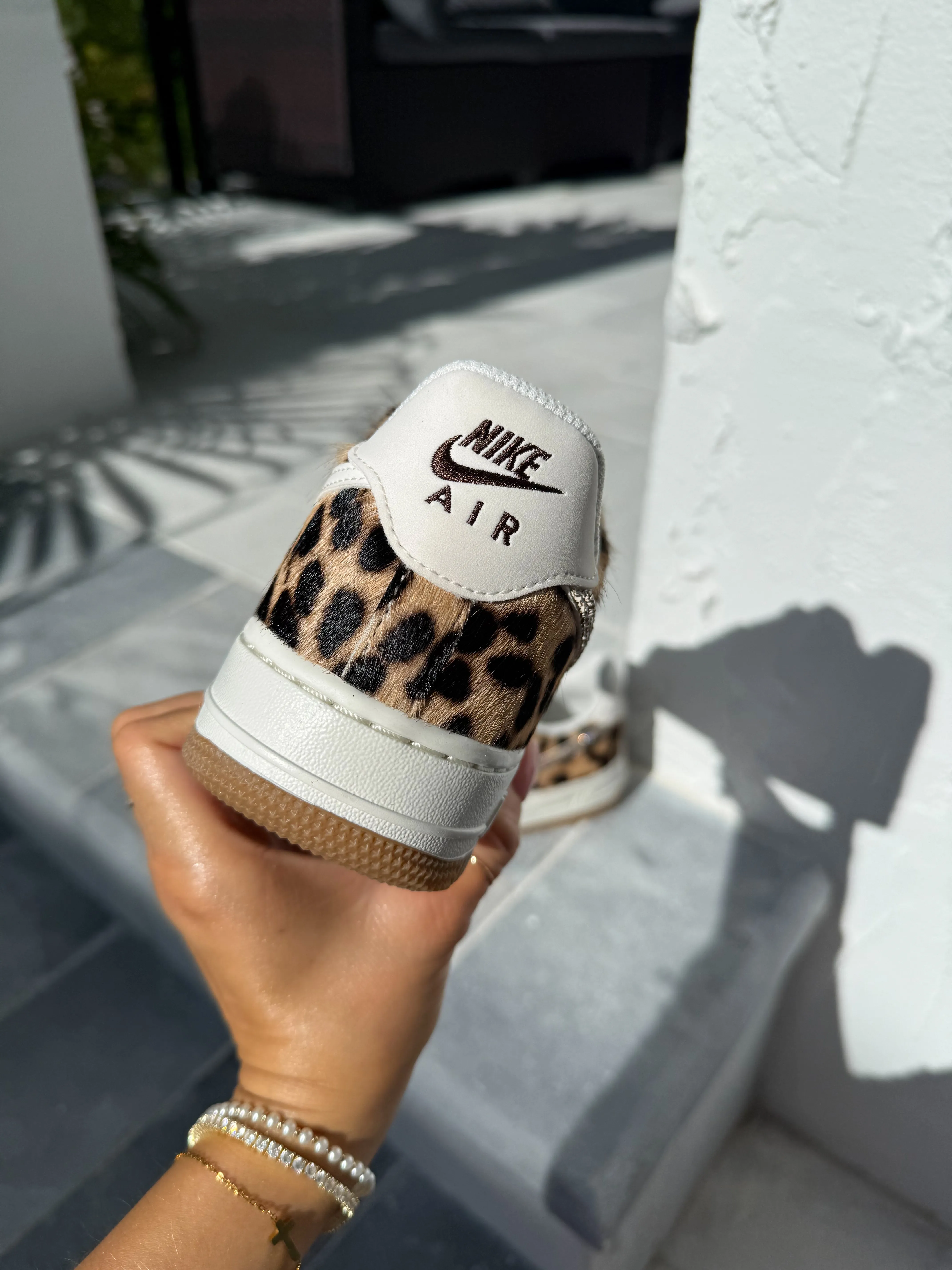 Special Edition Leopard Swarovski Womens Nike Air Force One Air Touch Inner Softness