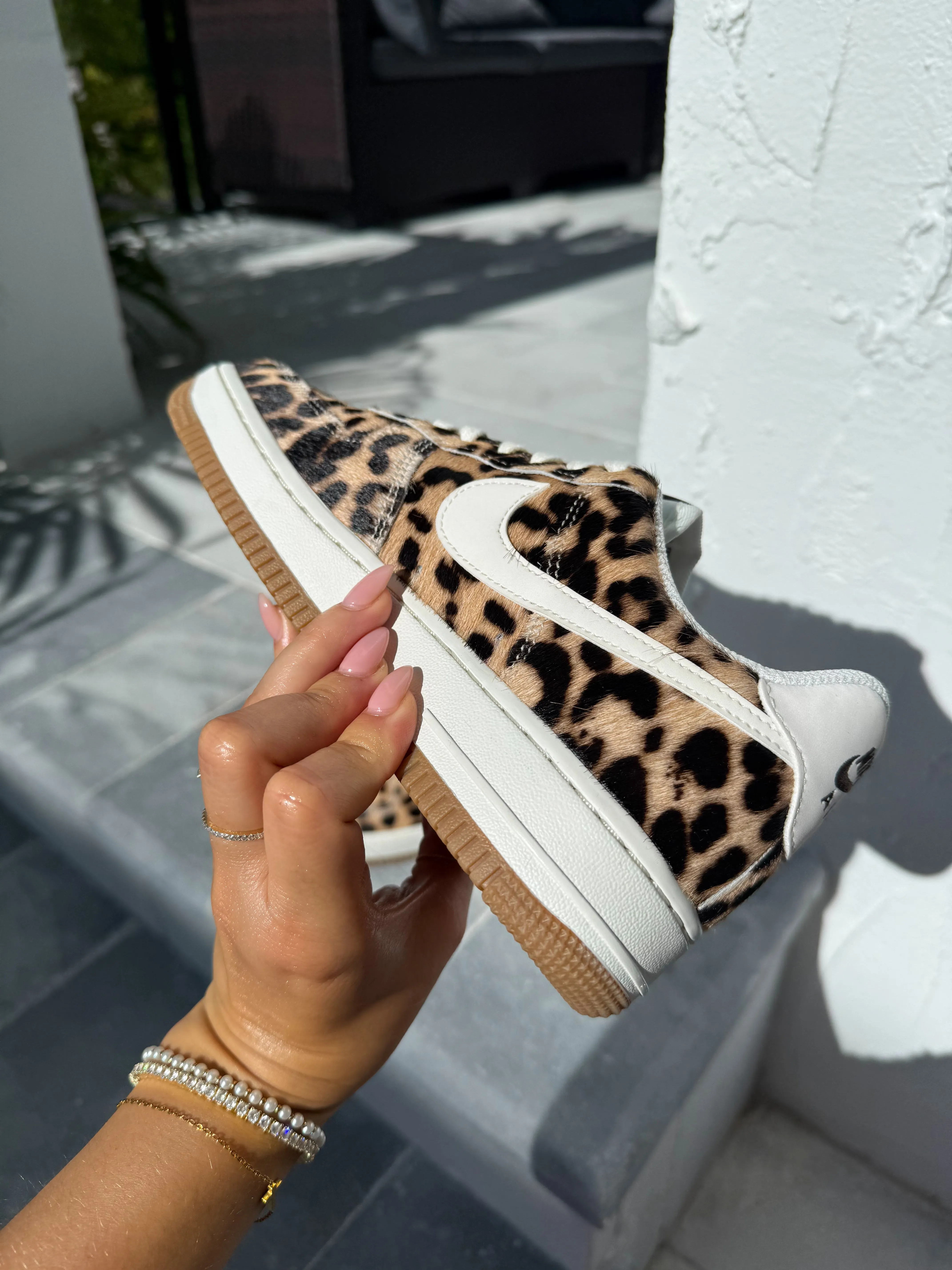 Special Edition Leopard Swarovski Womens Nike Air Force One SlipResistant