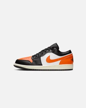 Jordan Air Jordan 1 Low "Shattered Backboard" Black/Starfish-White/Sail Mid Foot Lockdown